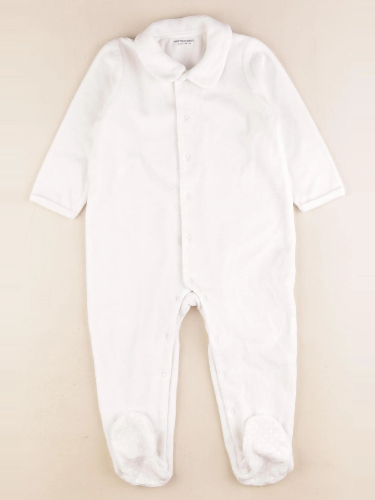 Vertbaudet - pyjama velours blanc - 2 ans