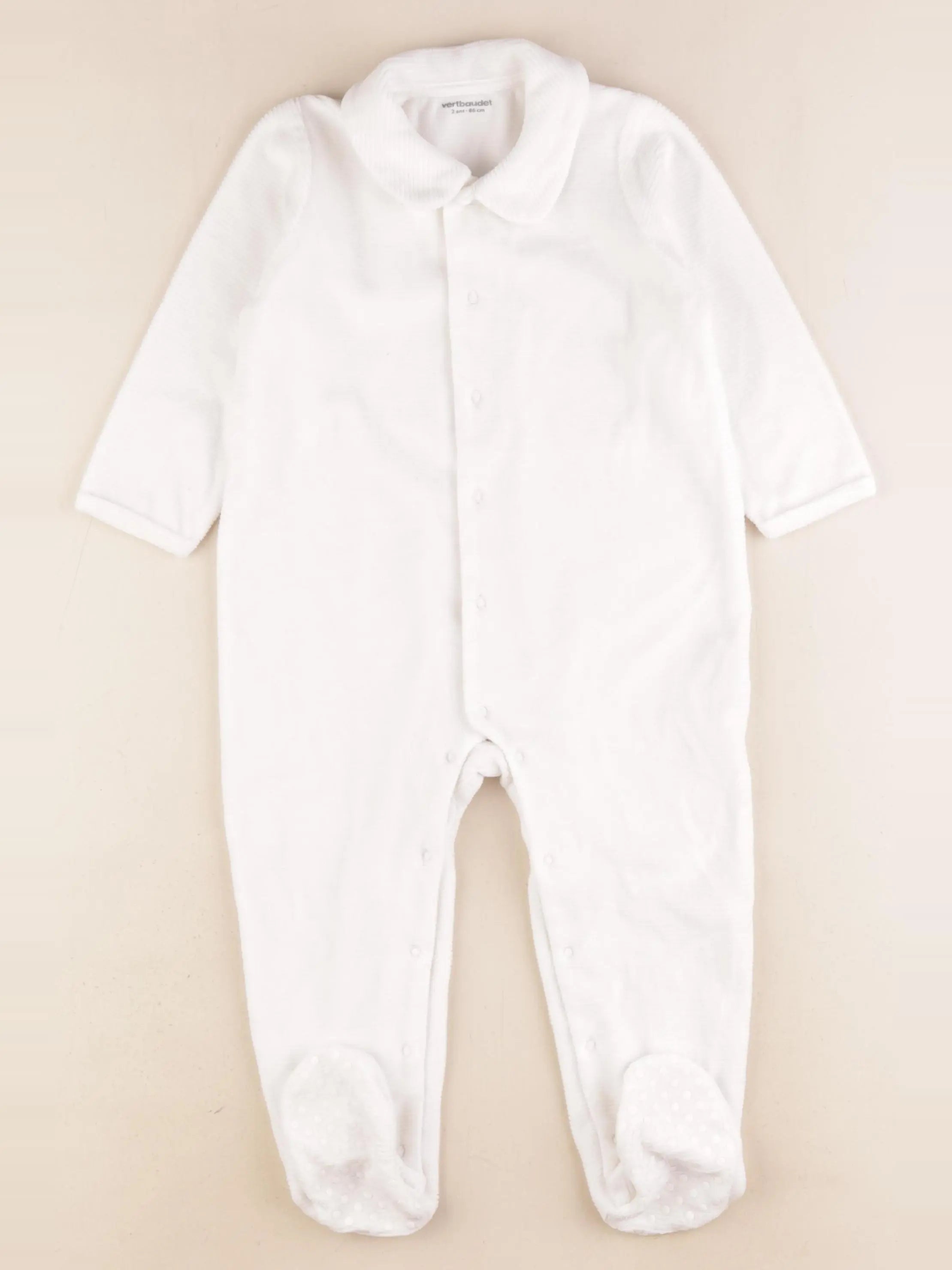 Vertbaudet - pyjama velours blanc - 2 ans