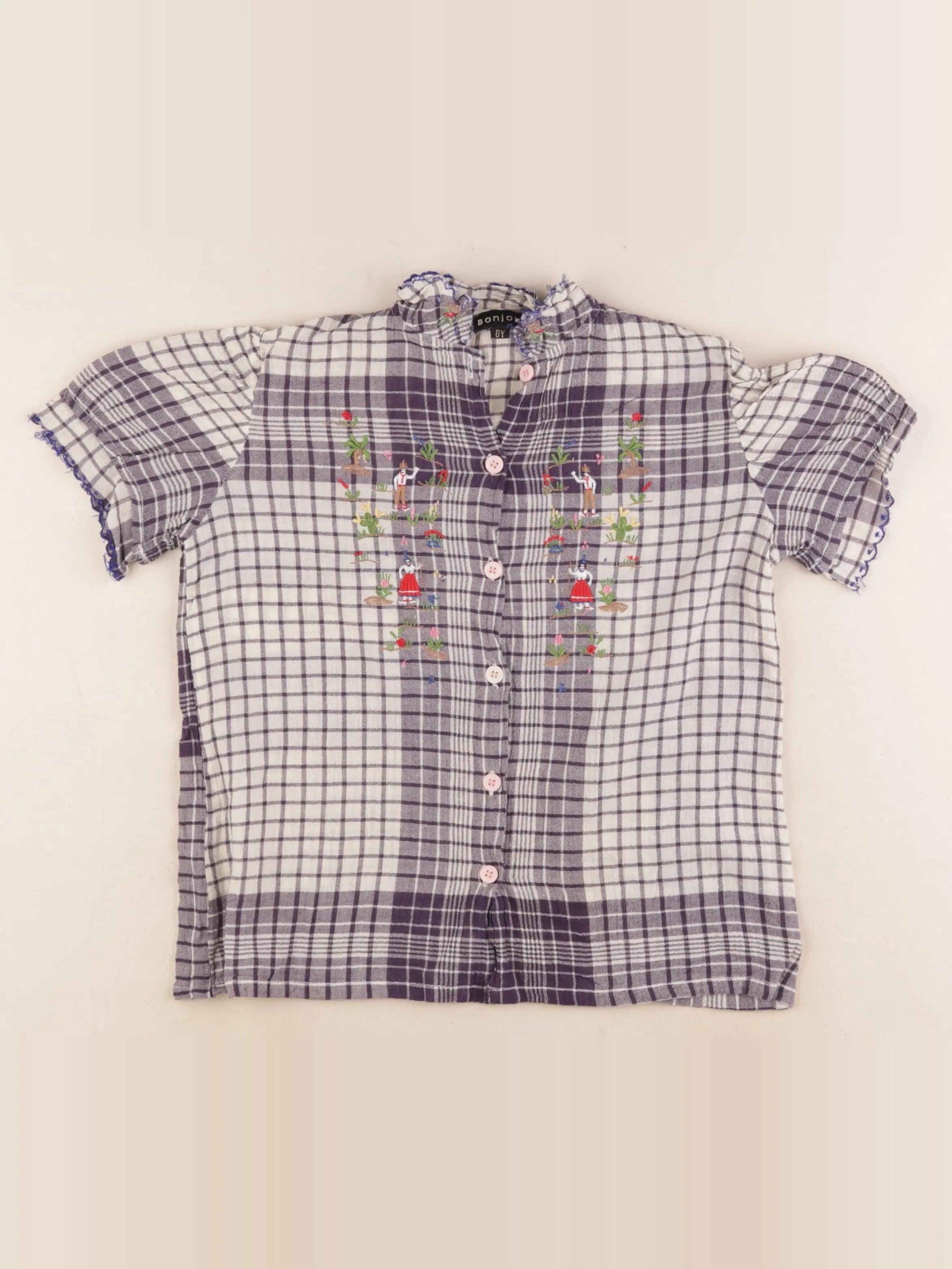 Bonjour - blouse bleu - 8 ans