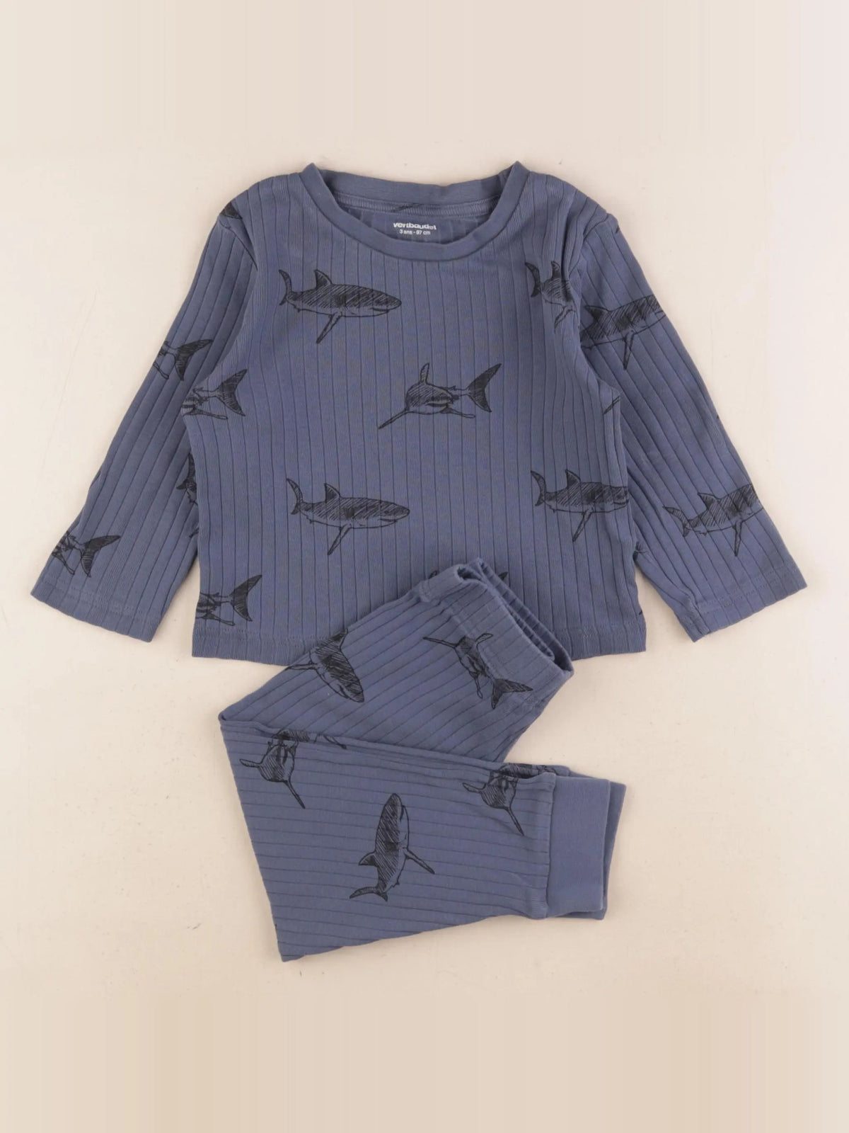 Vertbaudet - pyjama coton bleu - 3 ans