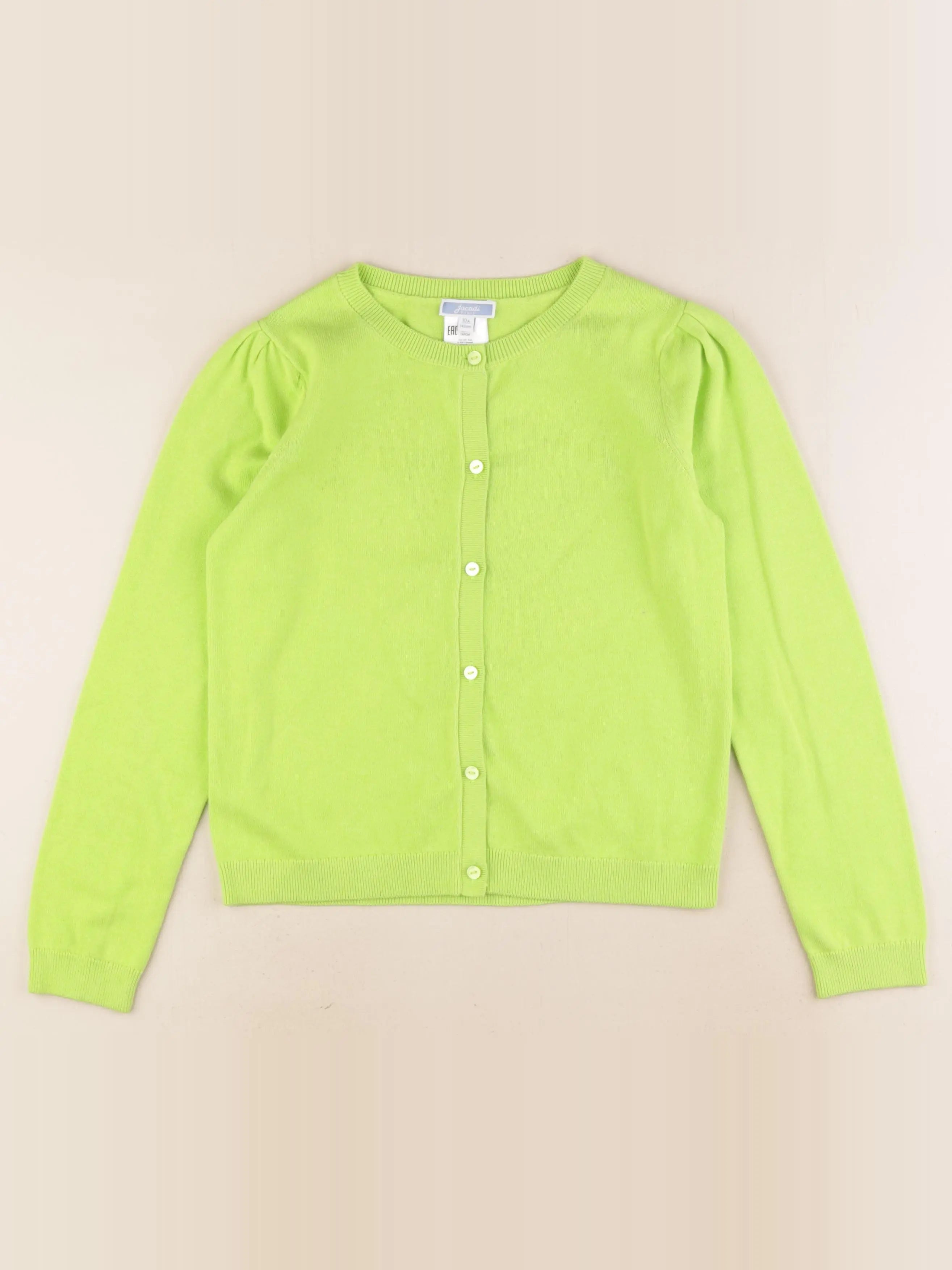 Jacadi - gilet vert fluo - 10 ans