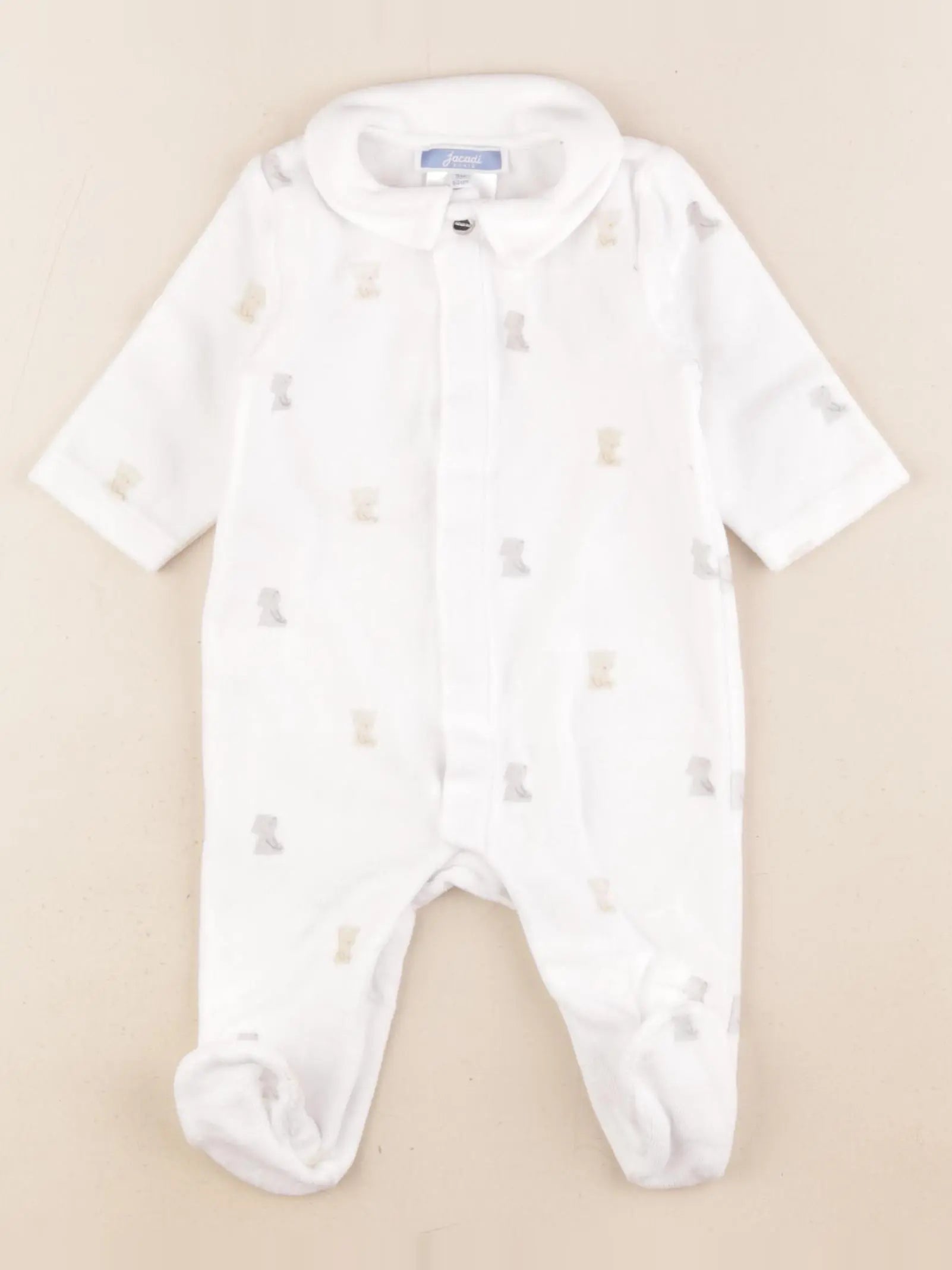 Jacadi - pyjama velours blanc - 3 mois