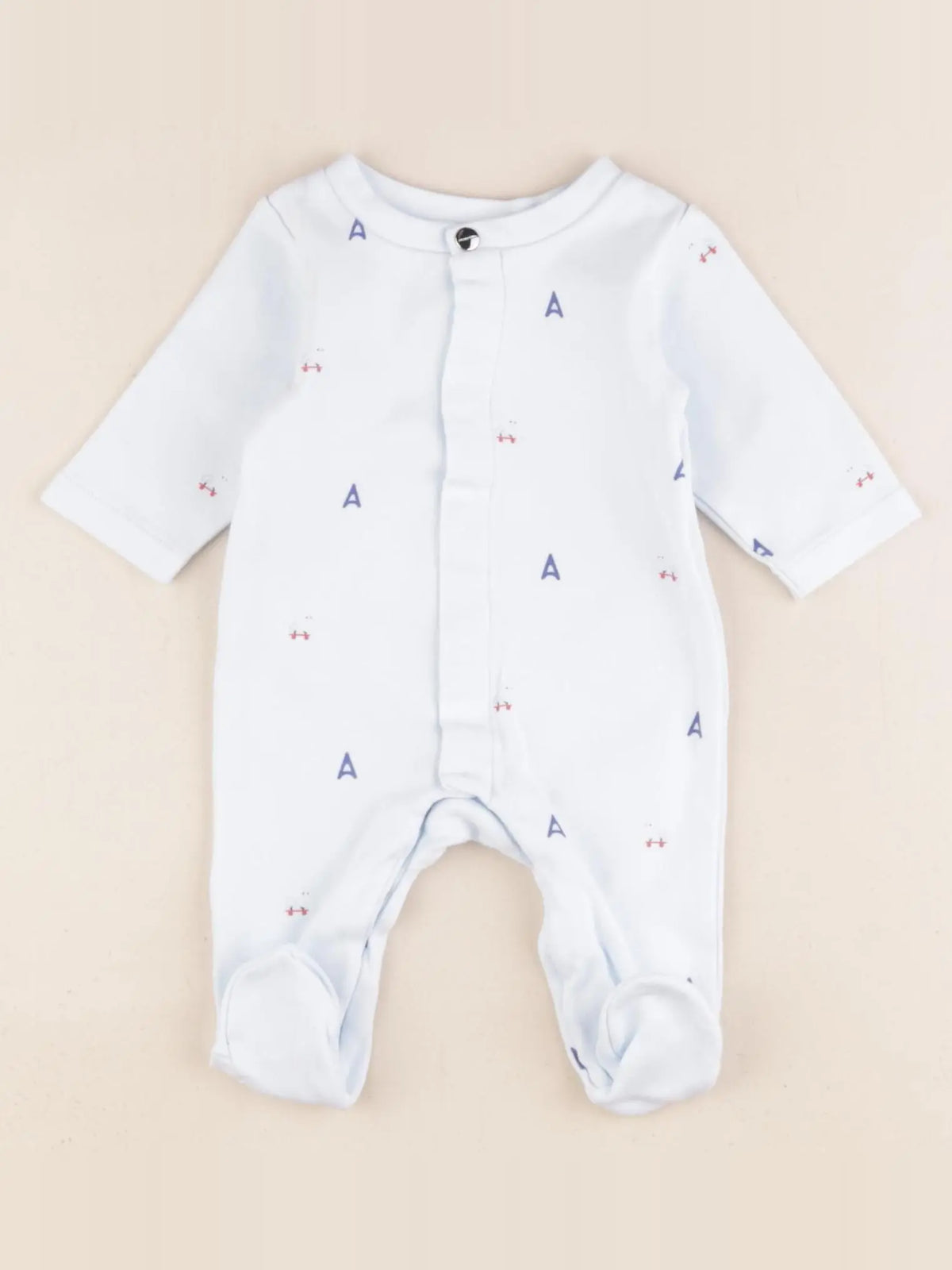 Jacadi - pyjama coton bleu - 1 mois