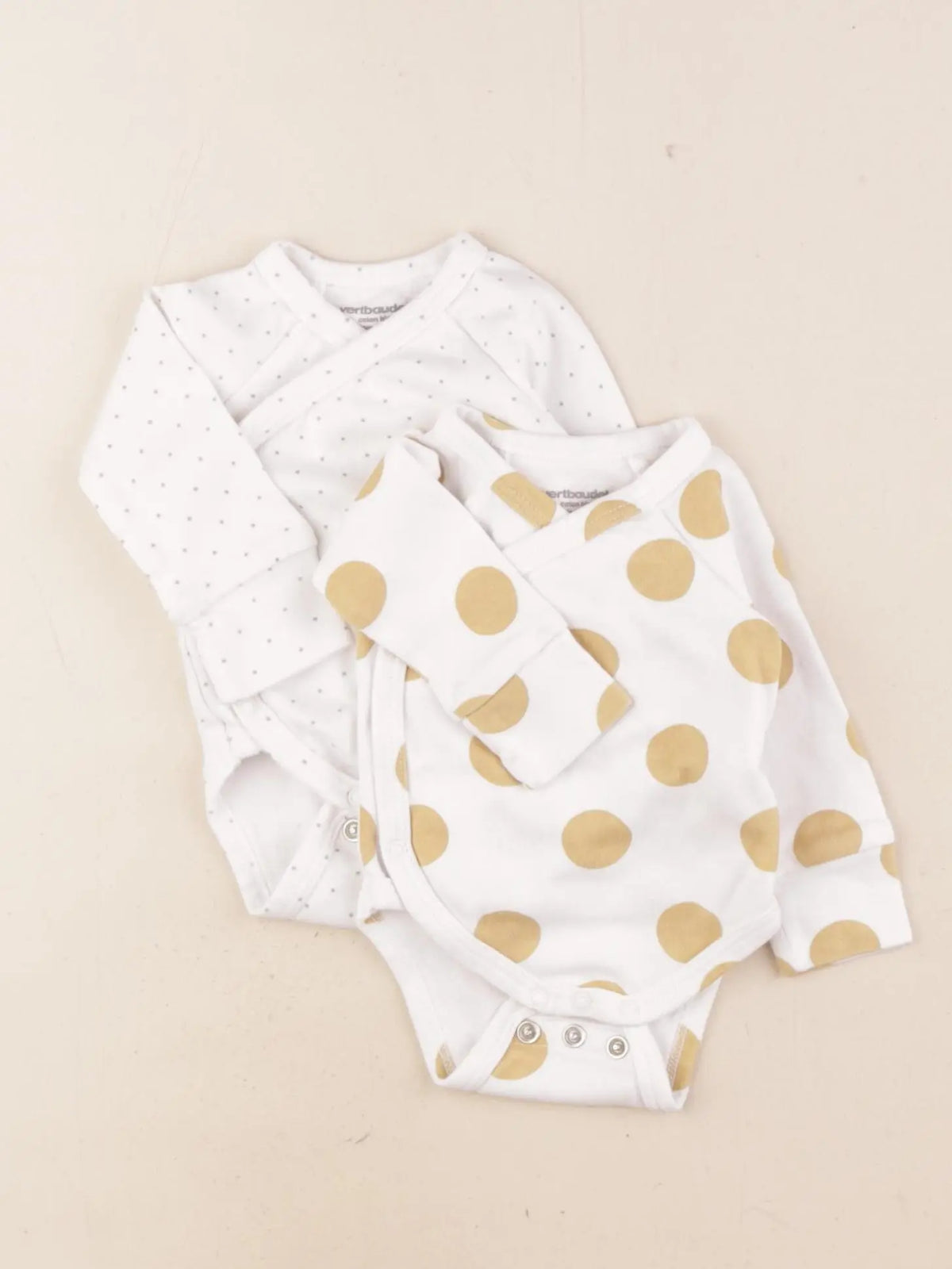 Vertbaudet - lot de 2 bodies en coton rose, multicolore - 1 mois