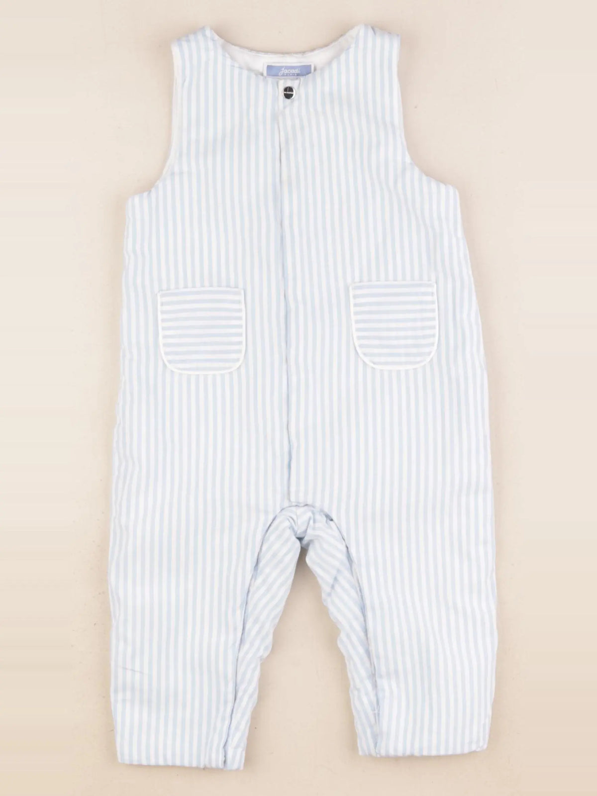 Jacadi - combinaison doublé blanc, bleu - 1 an