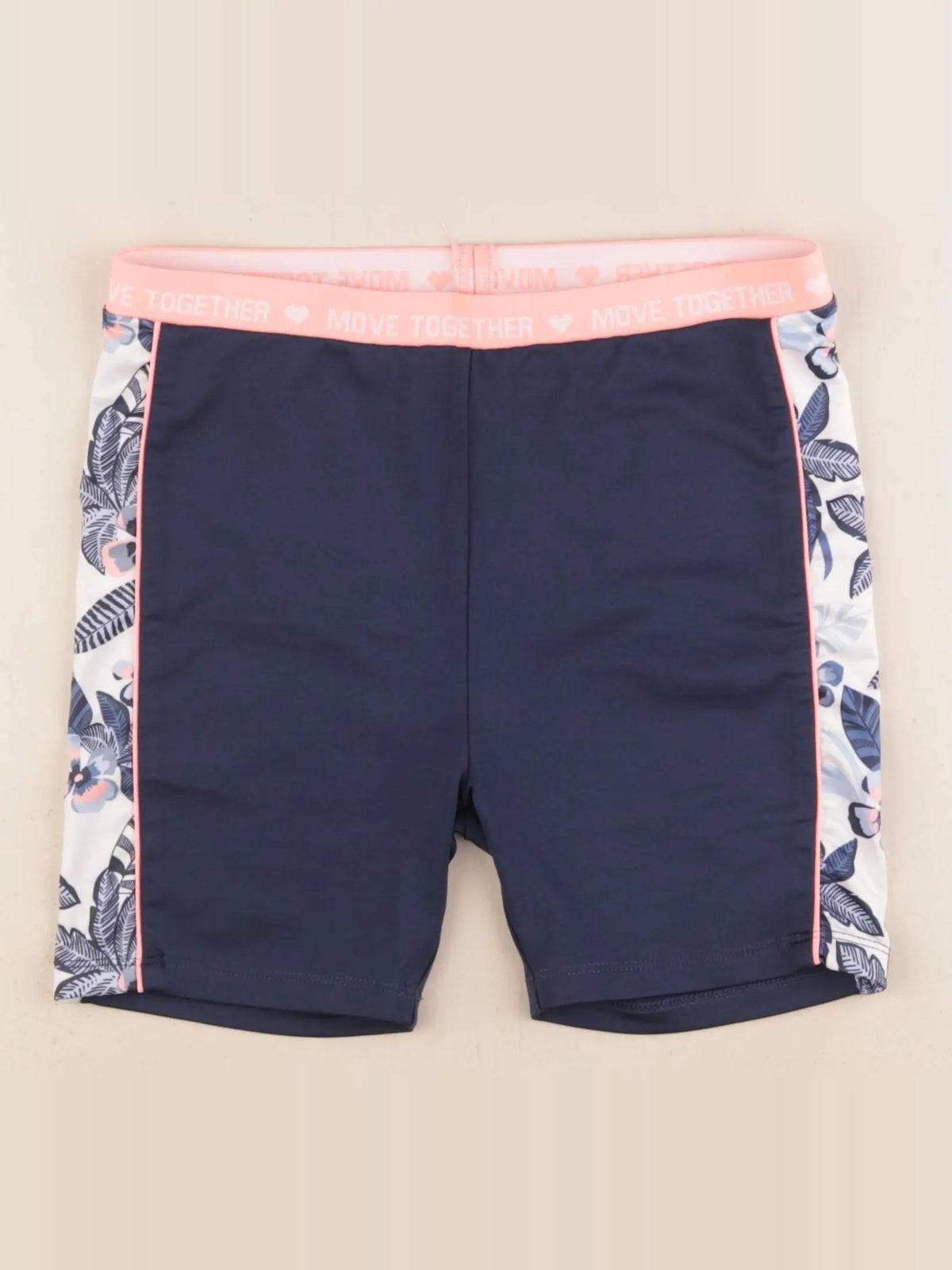 Vertbaudet - legging court bleu, rose - 10 ans