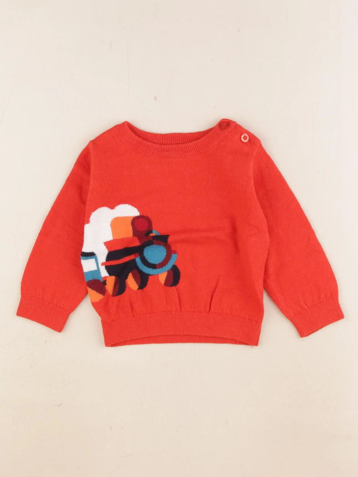 Jacadi - pull rouge - 12 mois