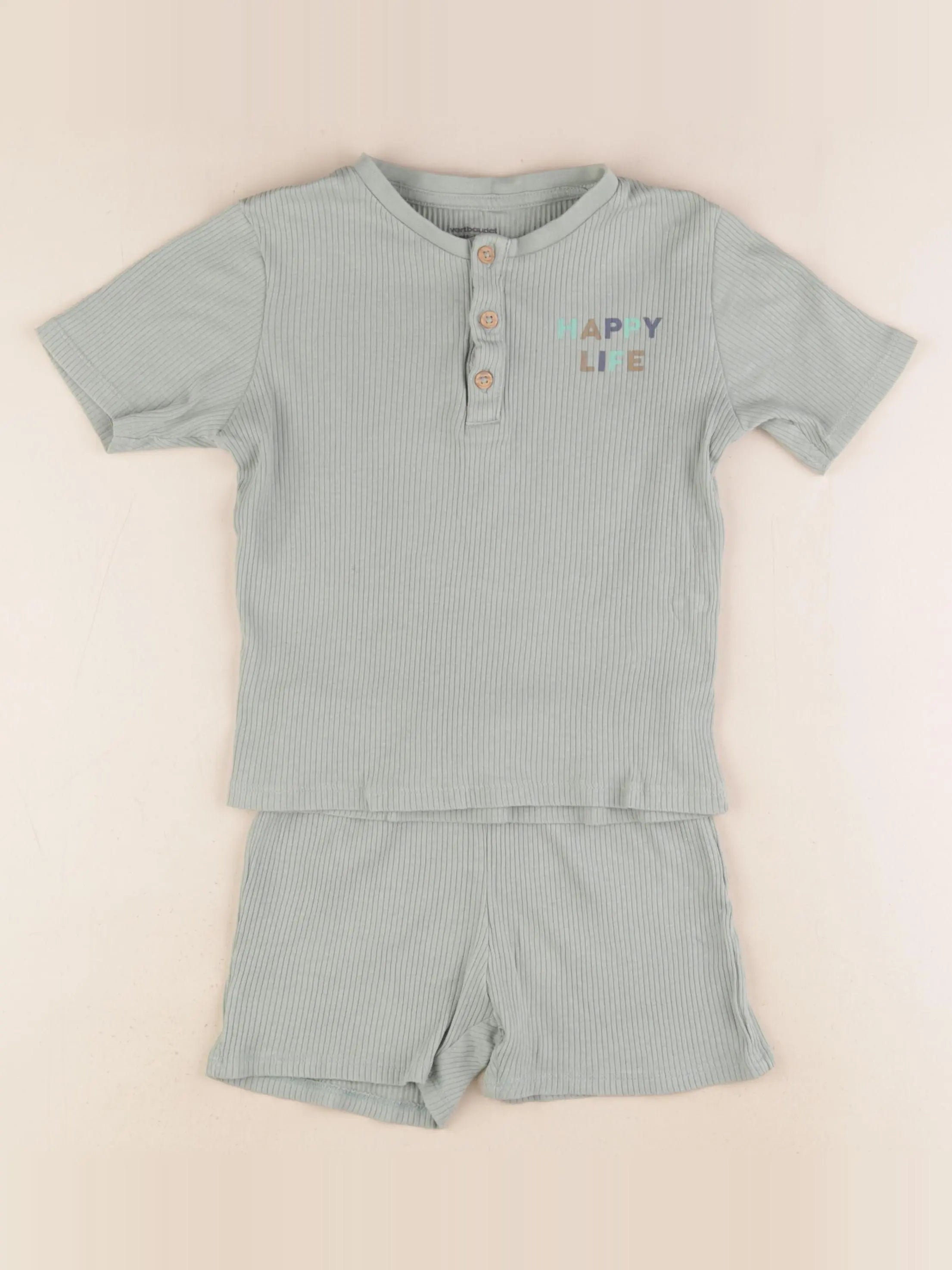 Vertbaudet - pyjama coton vert - 5 ans