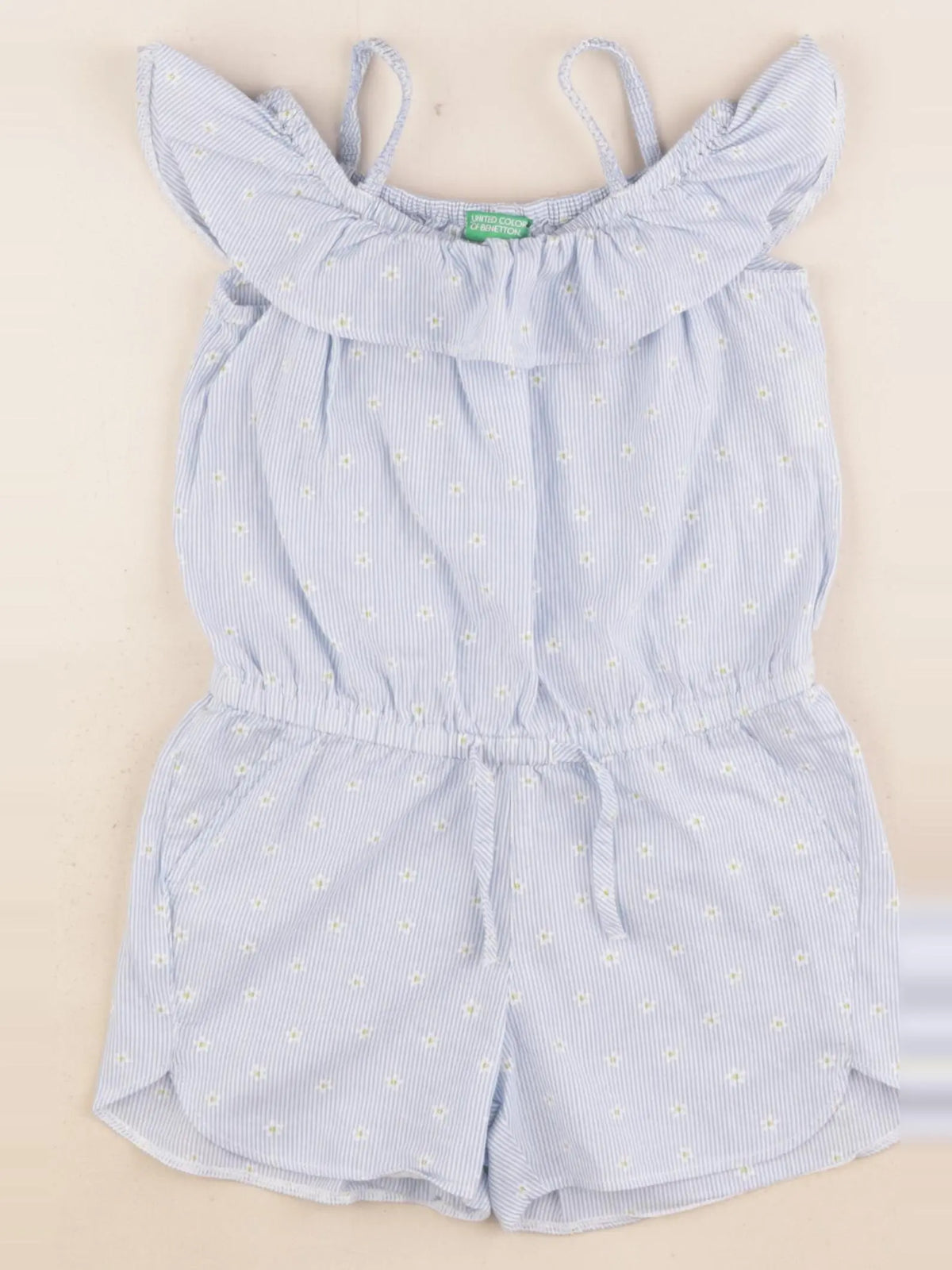 Benetton - combinaison bleu, blanc, jaune - 2 ans