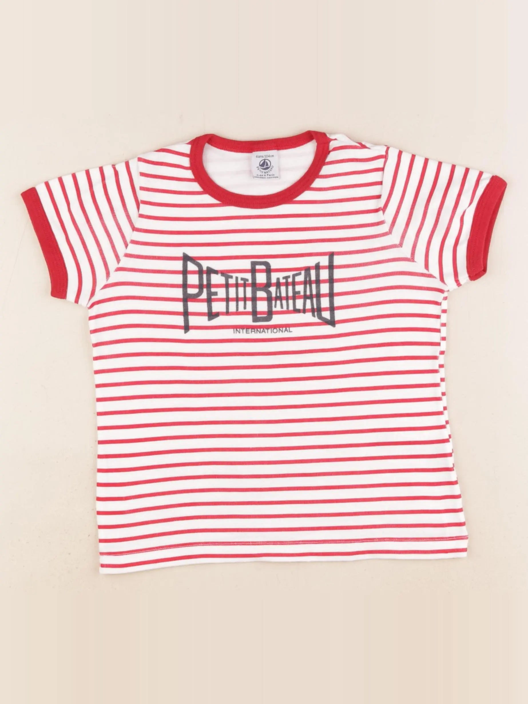 Petit Bateau - tee-shirt rouge - 4 ans