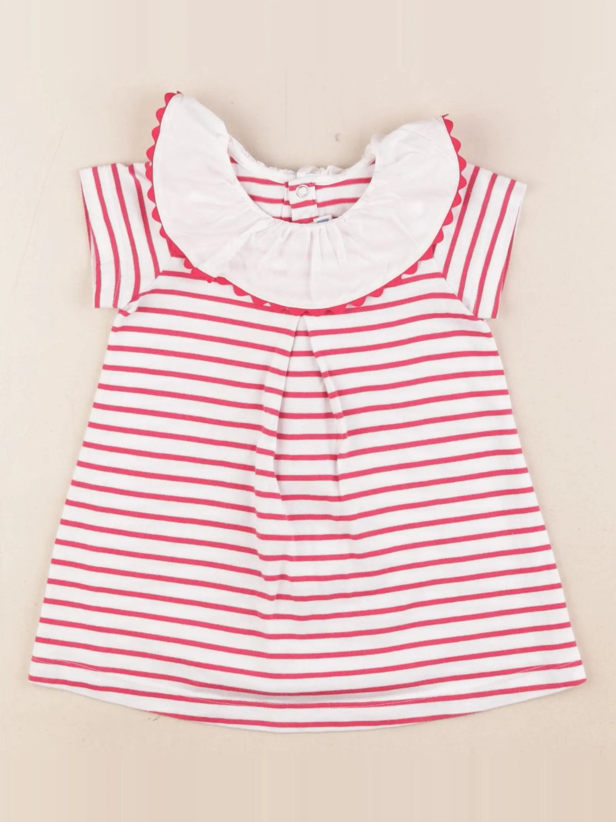 Jacadi - robe blanc, rose - 12 mois