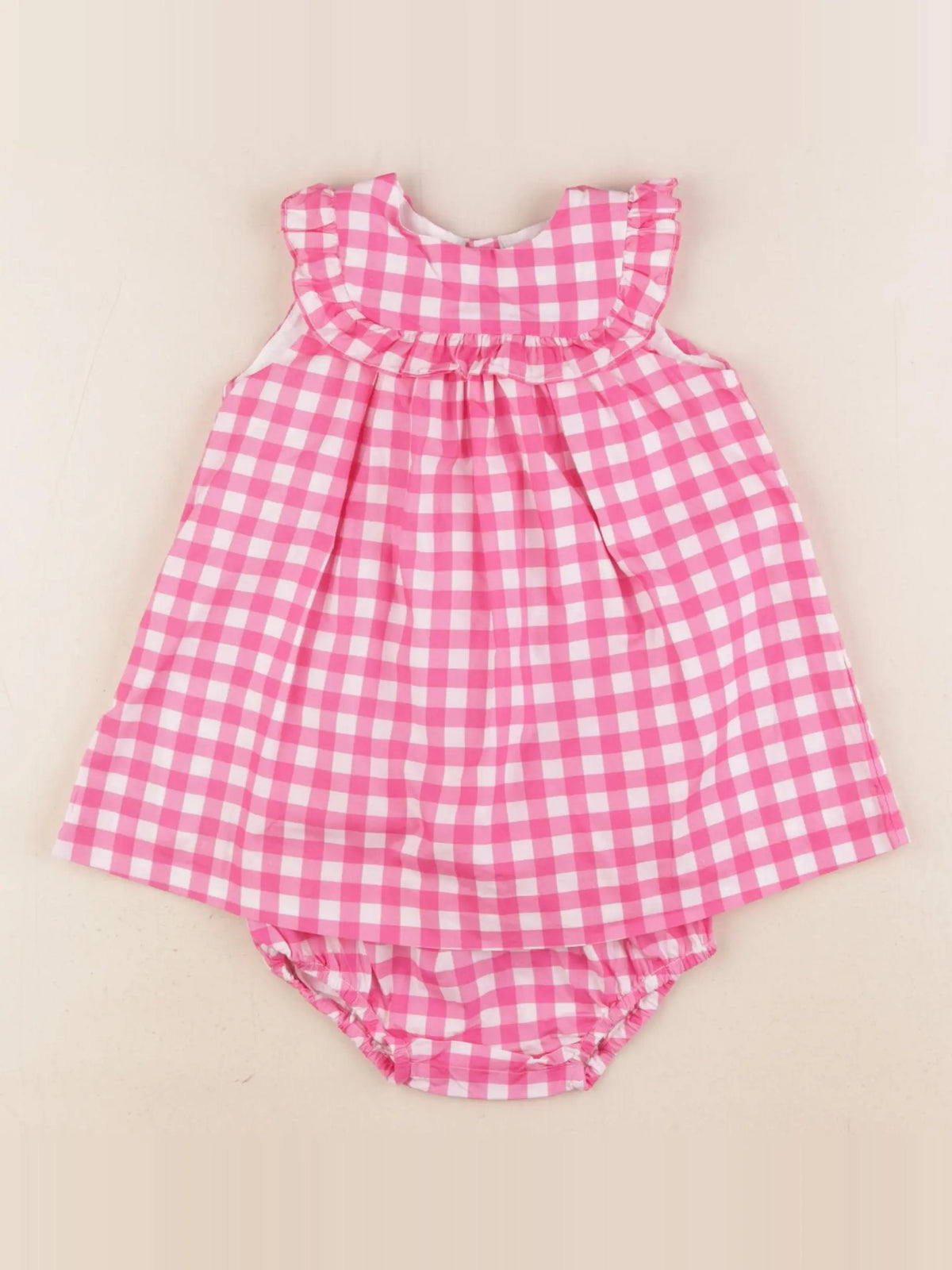 Jacadi - robe blanc, rose - 12 mois