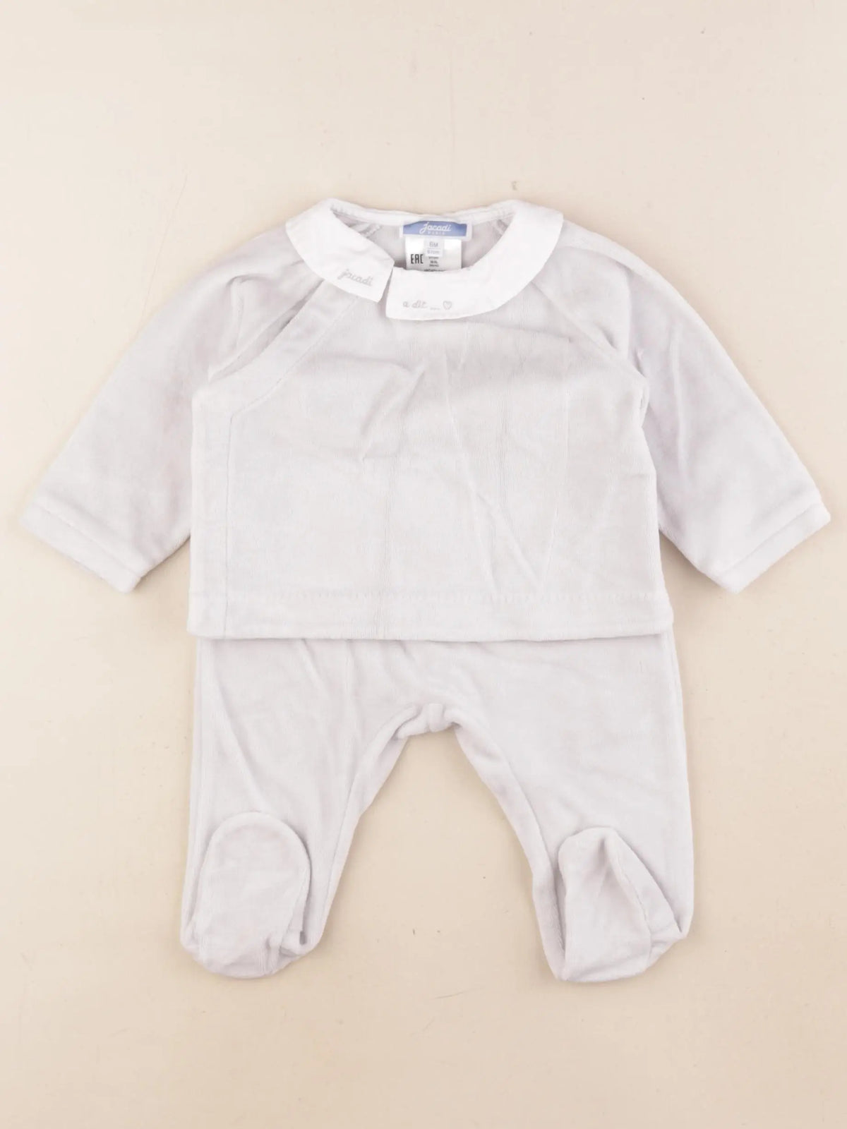 Jacadi - pyjama velours gris - 6 mois