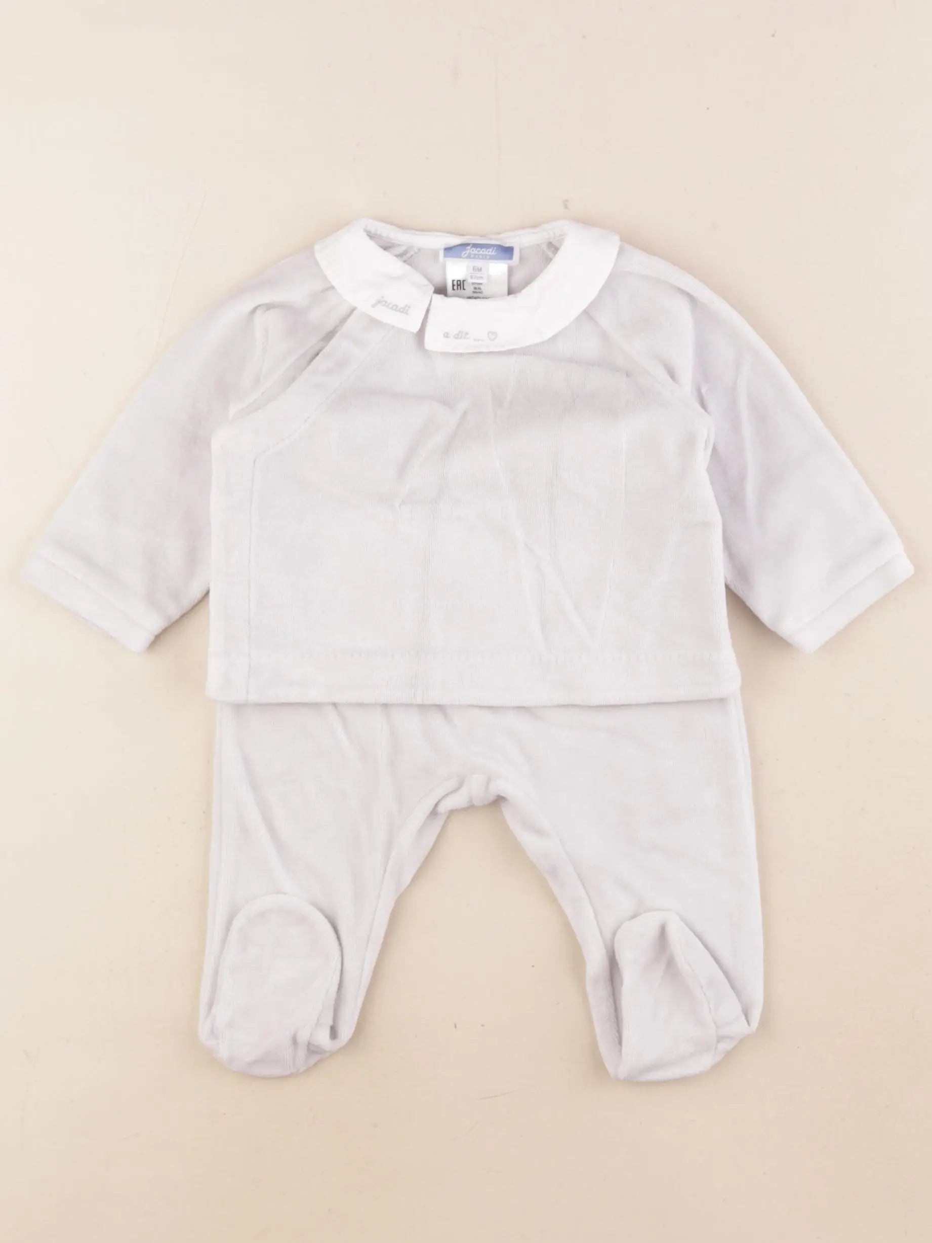Jacadi - pyjama velours gris - 6 mois