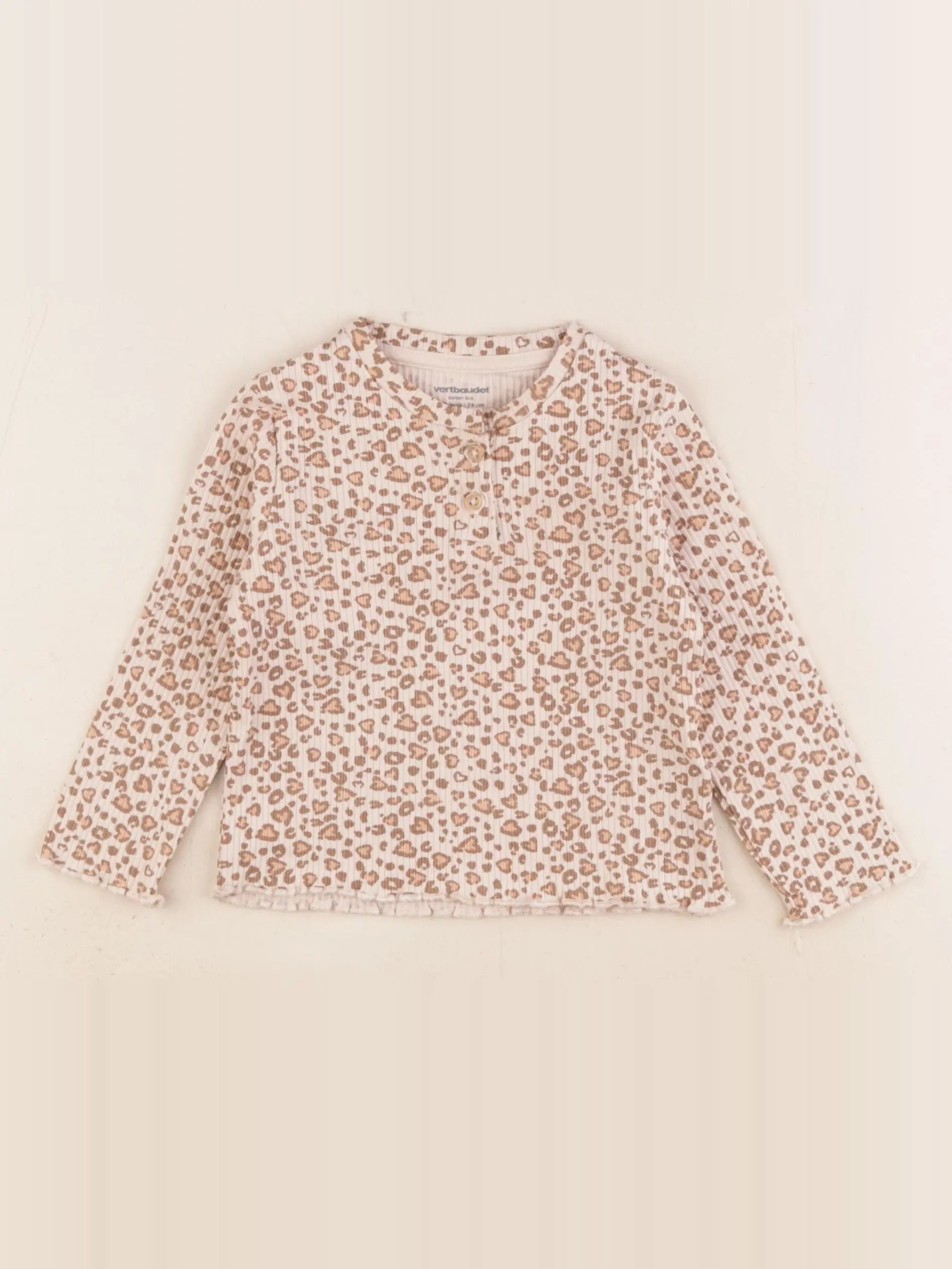 Vertbaudet - tee-shirt marron - 12 mois