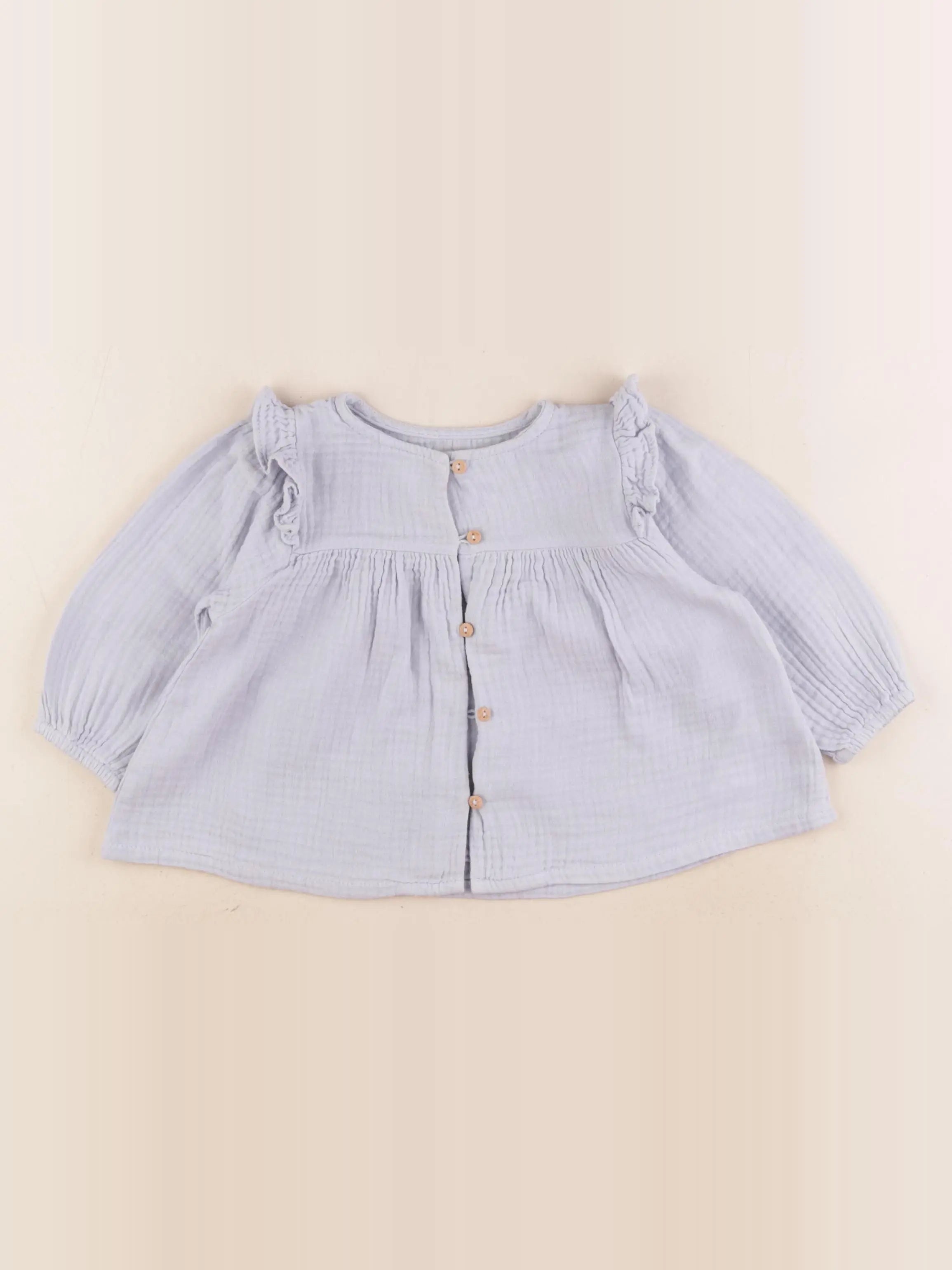 Vertbaudet - blouse bleu - 12 mois