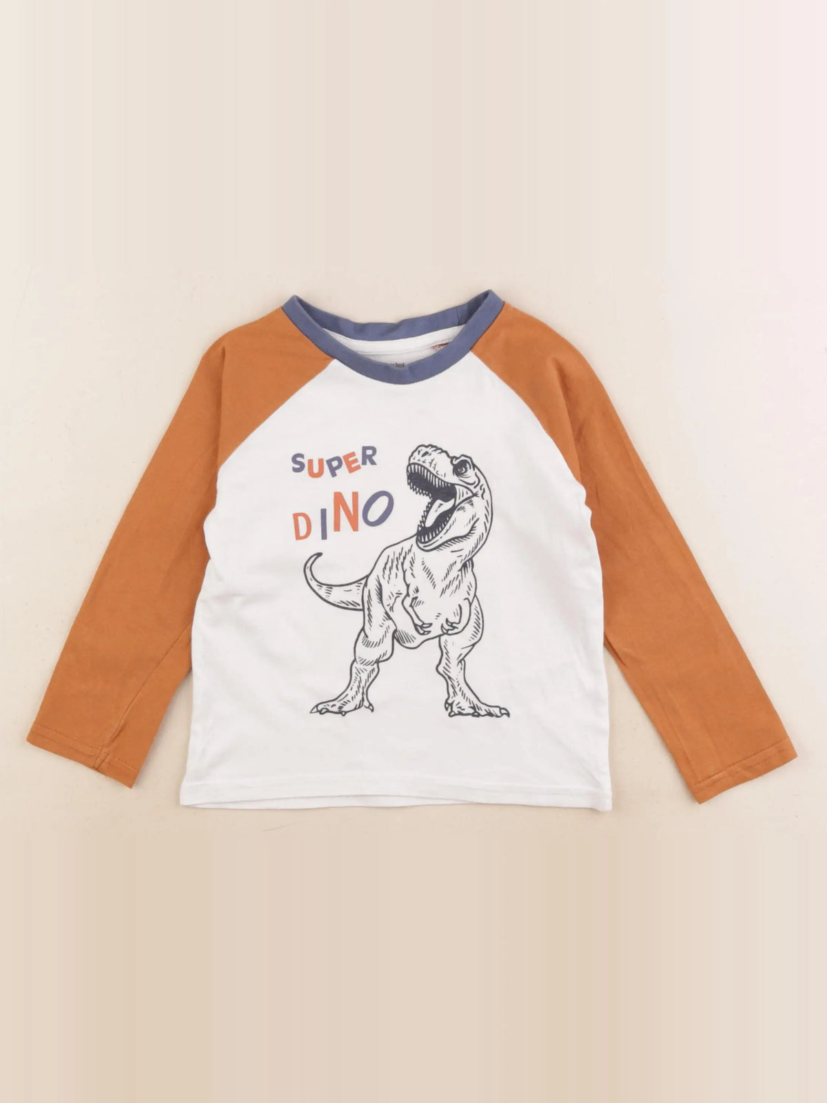 Vertbaudet - tee-shirt marron, blanc - 3 ans