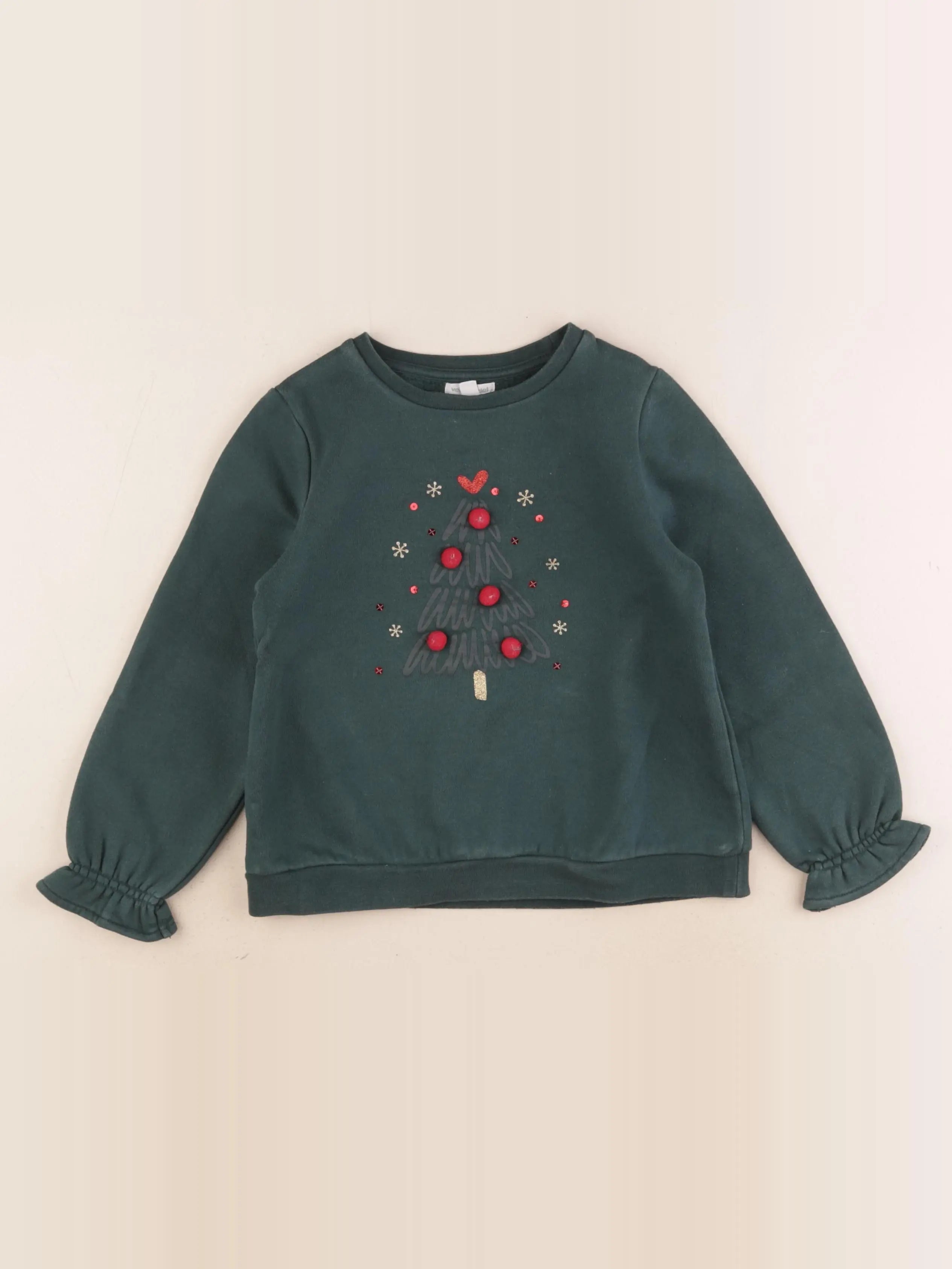Vertbaudet - sweat vert - 6 ans