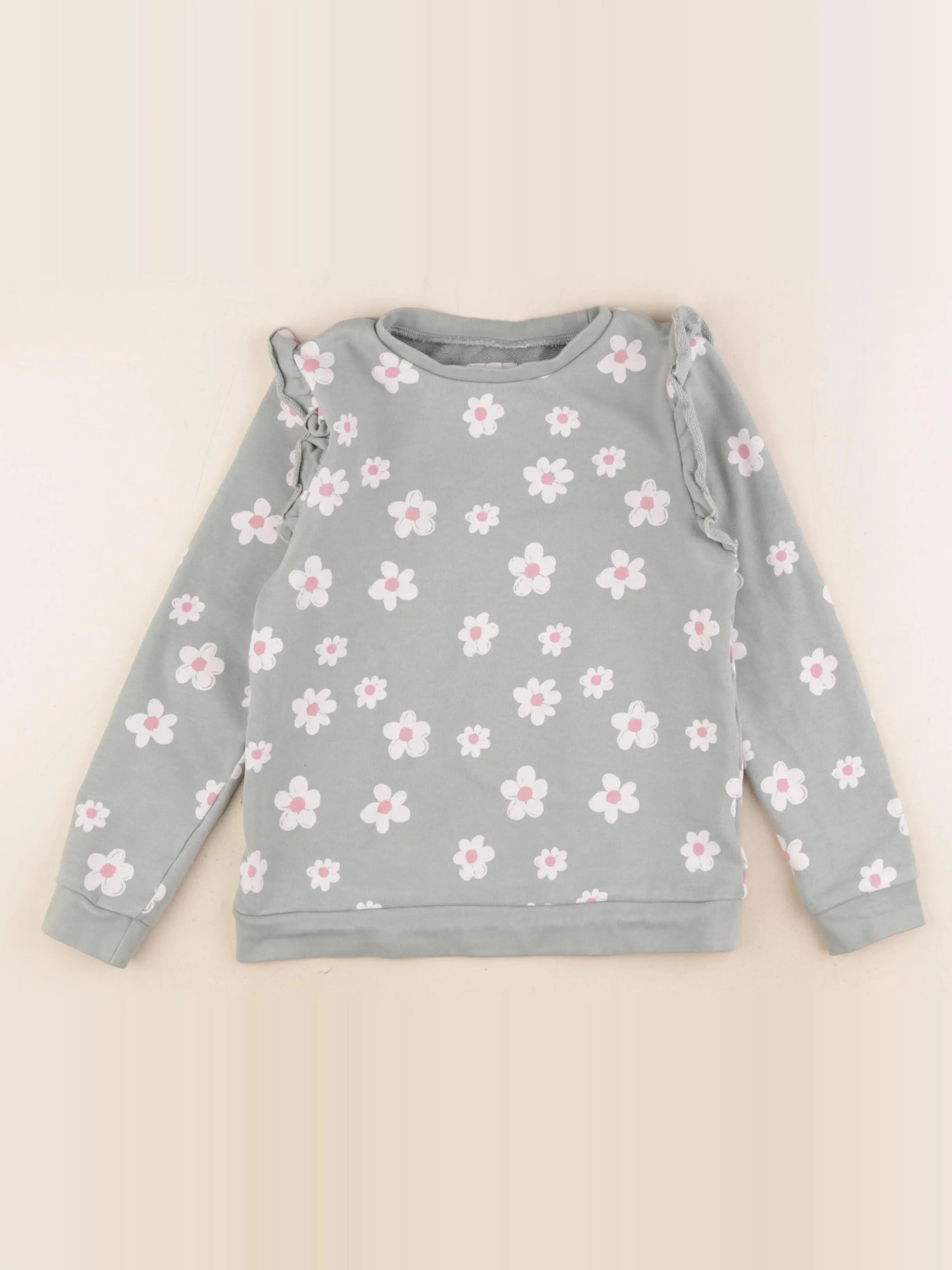 Vertbaudet - sweat vert - 8 ans