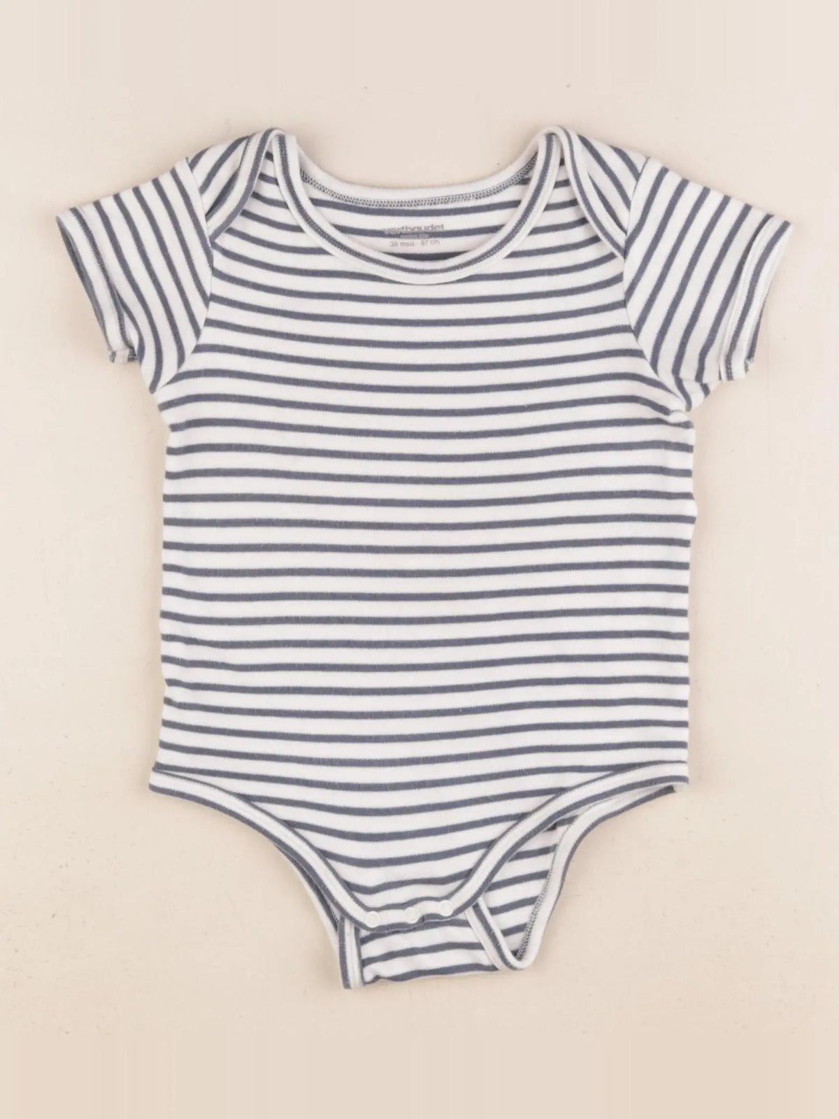 Vertbaudet - body blanc, bleu - 36 mois