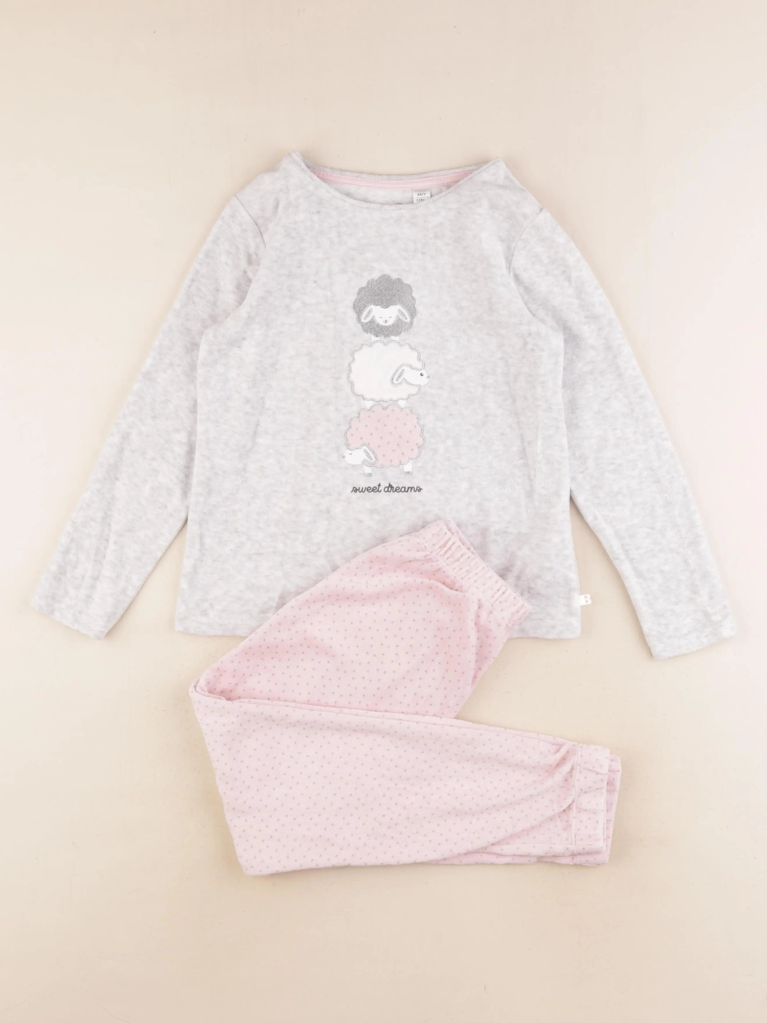Okaidi - pyjama velours rose - 6 ans