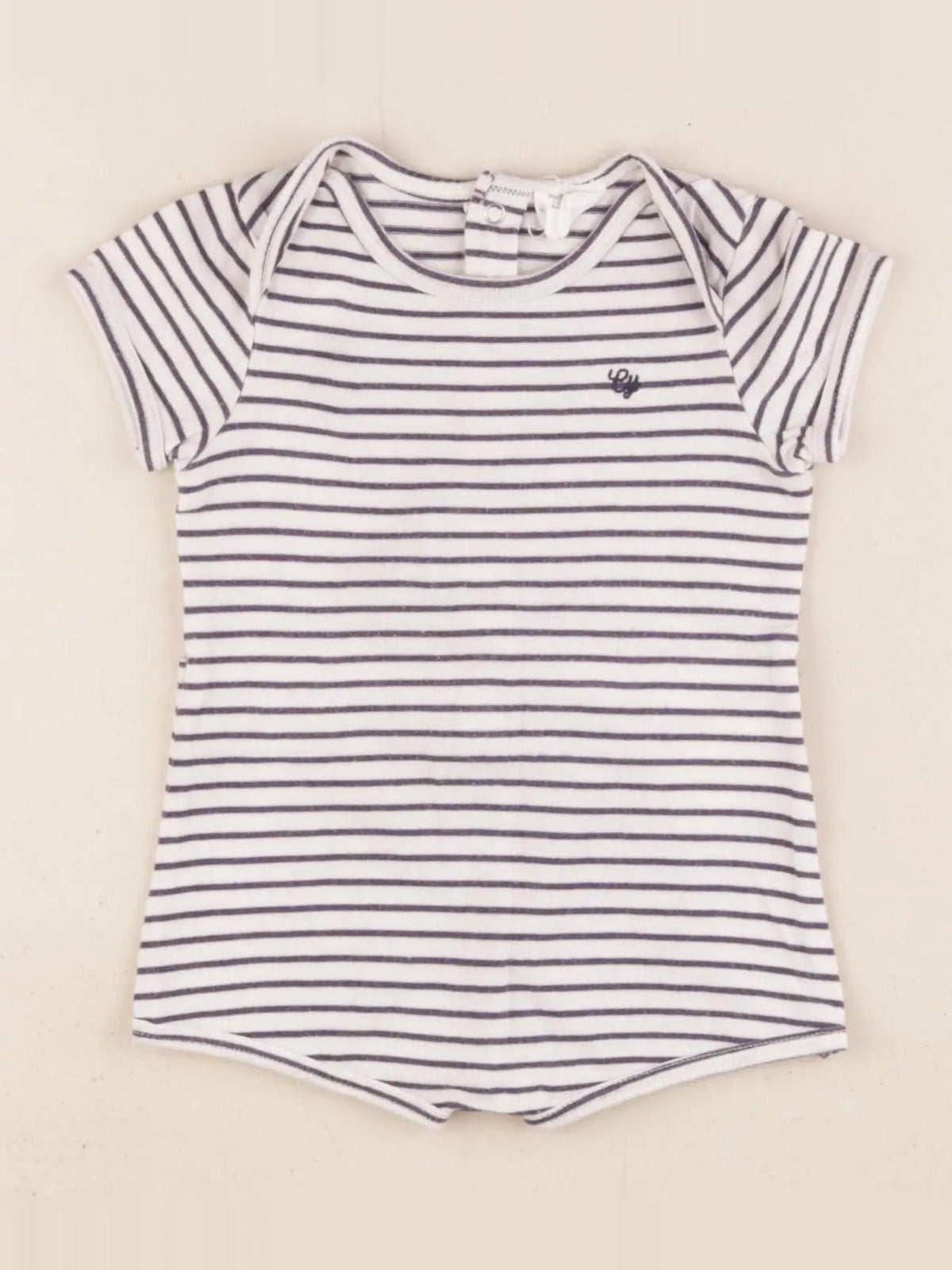 Cyrillus - body blanc, bleu - 6 mois