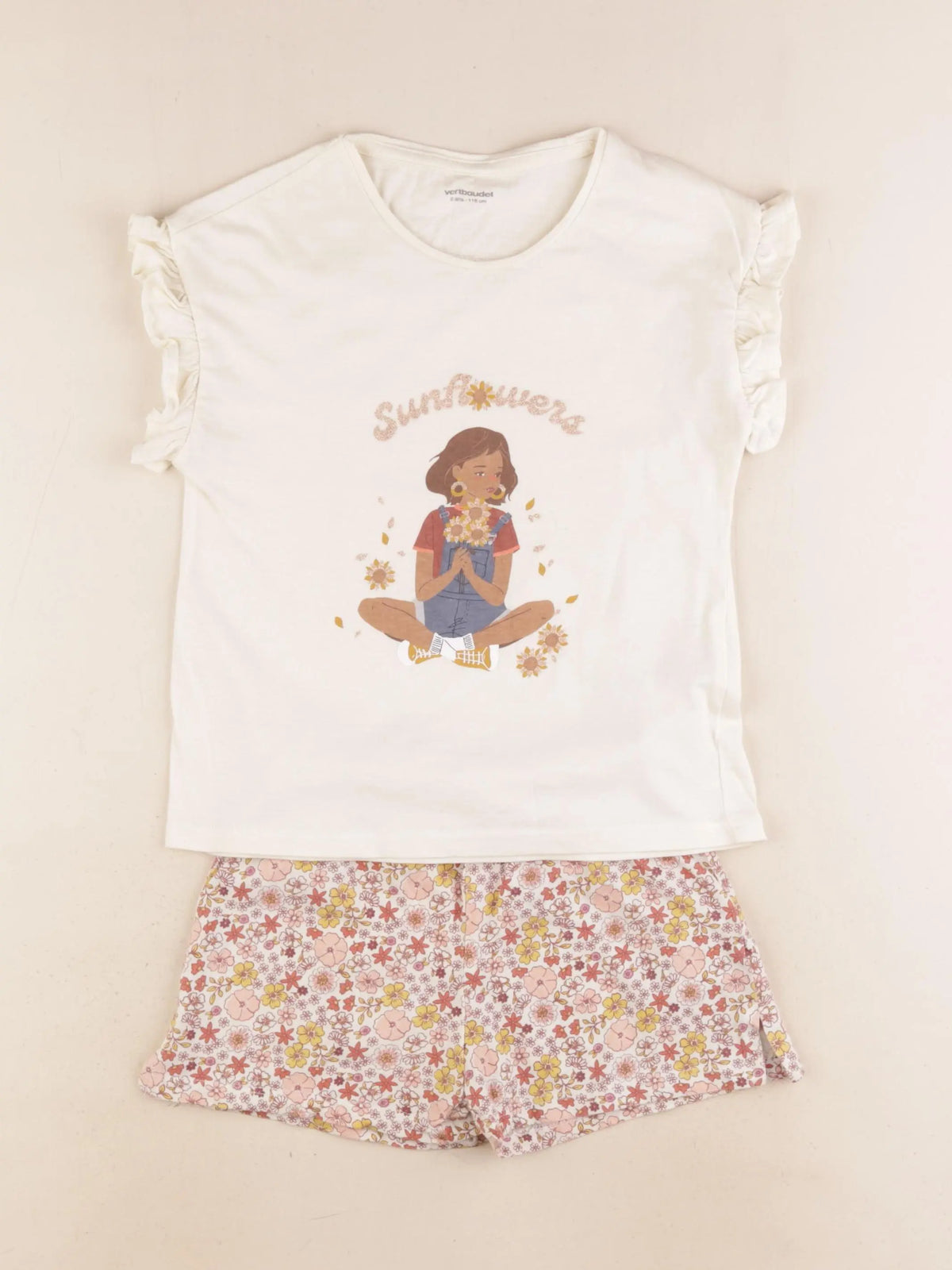 Vertbaudet - ensemble marron, beige - 6 ans