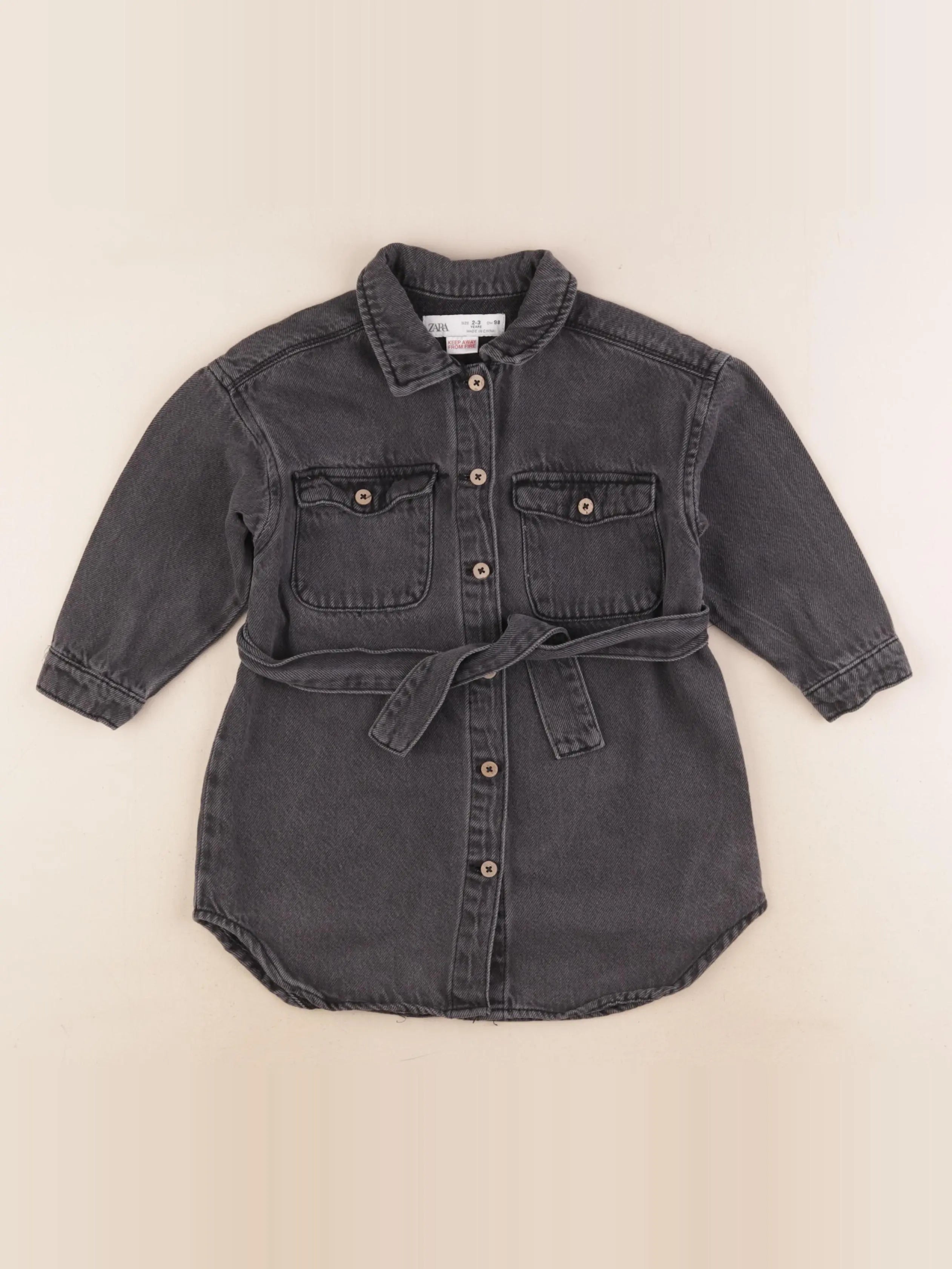 Zara - robe gris - 2/3 ans