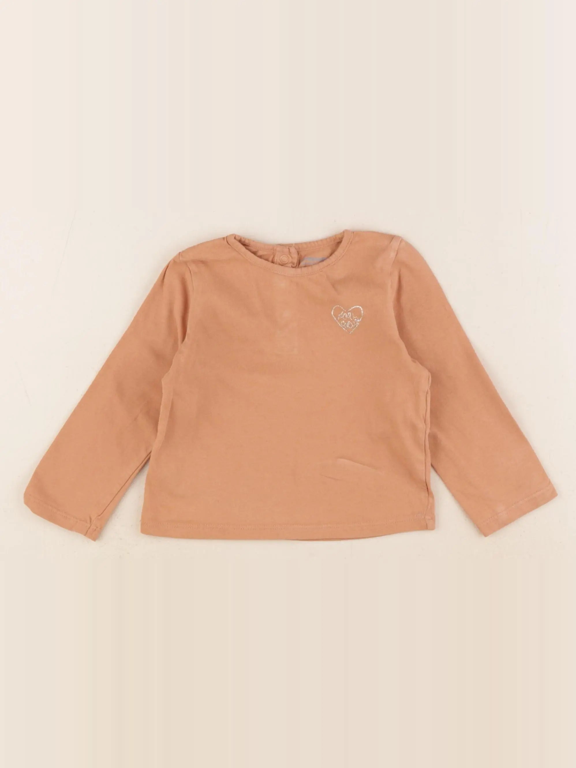Vertbaudet - tee-shirt marron, or - 12 mois