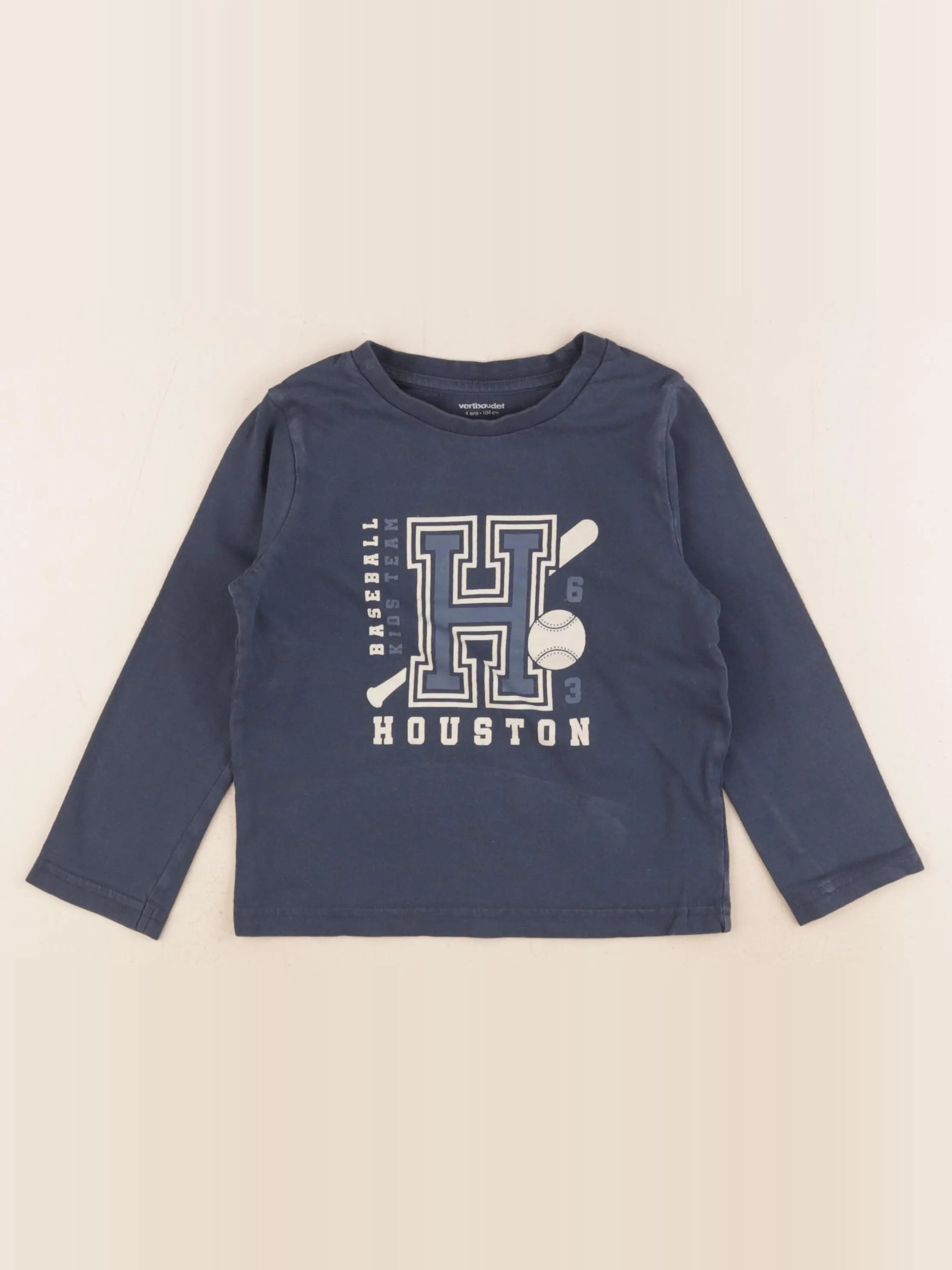 Vertbaudet - tee-shirt bleu - 4 ans