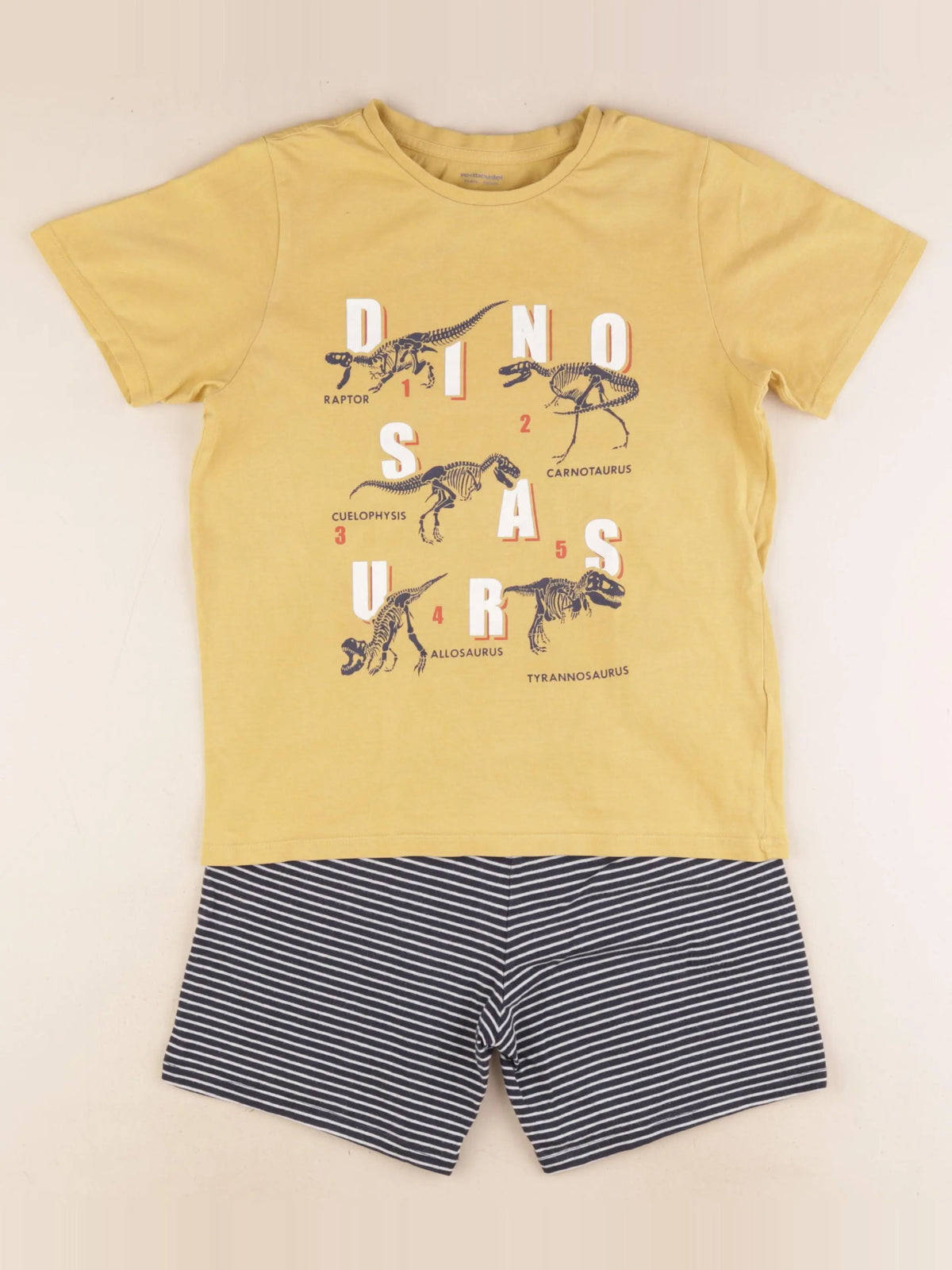 Vertbaudet - pyjama coton jaune, bleu - 10 ans