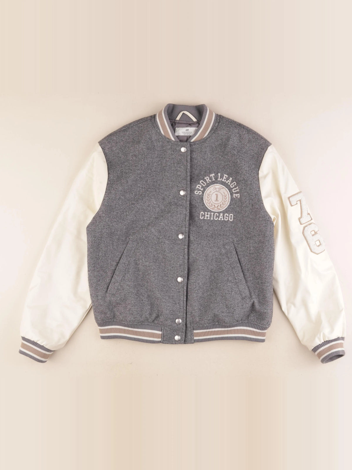 H&M - veste beige, gris - 11/12 ans