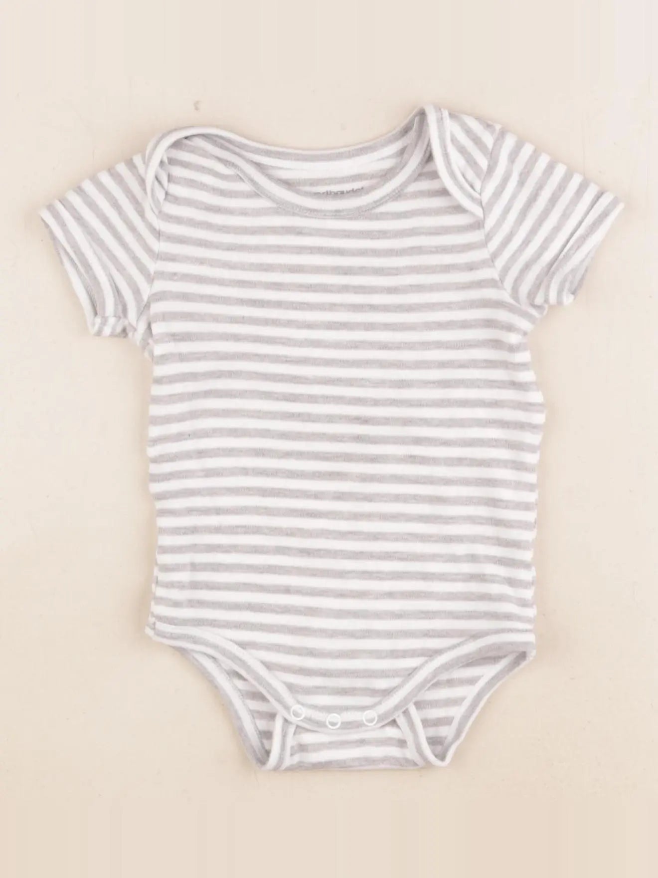 Vertbaudet - body blanc, gris - 6 mois