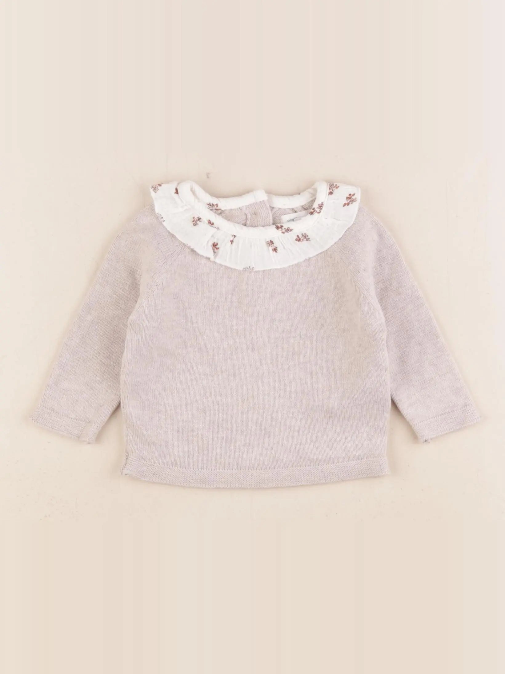 Vertbaudet - pull beige - 3 mois