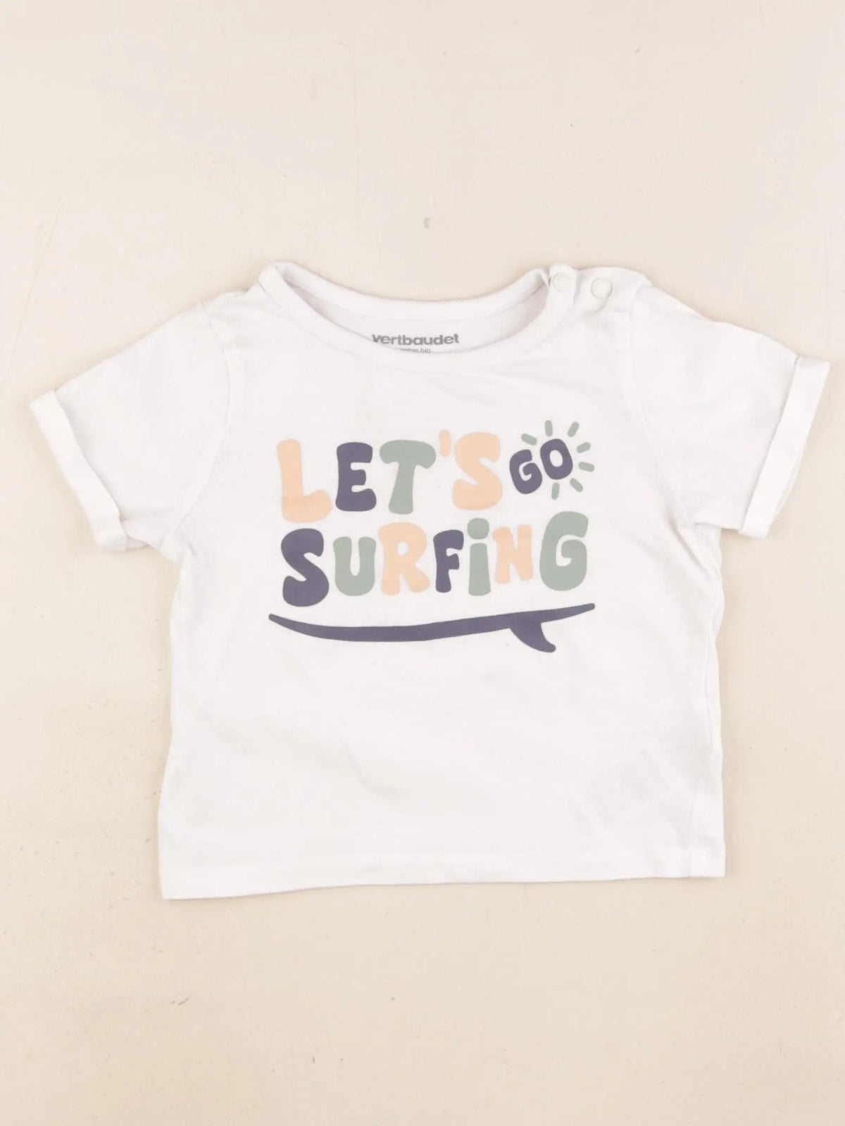 Vertbaudet - tee-shirt blanc - 18 mois