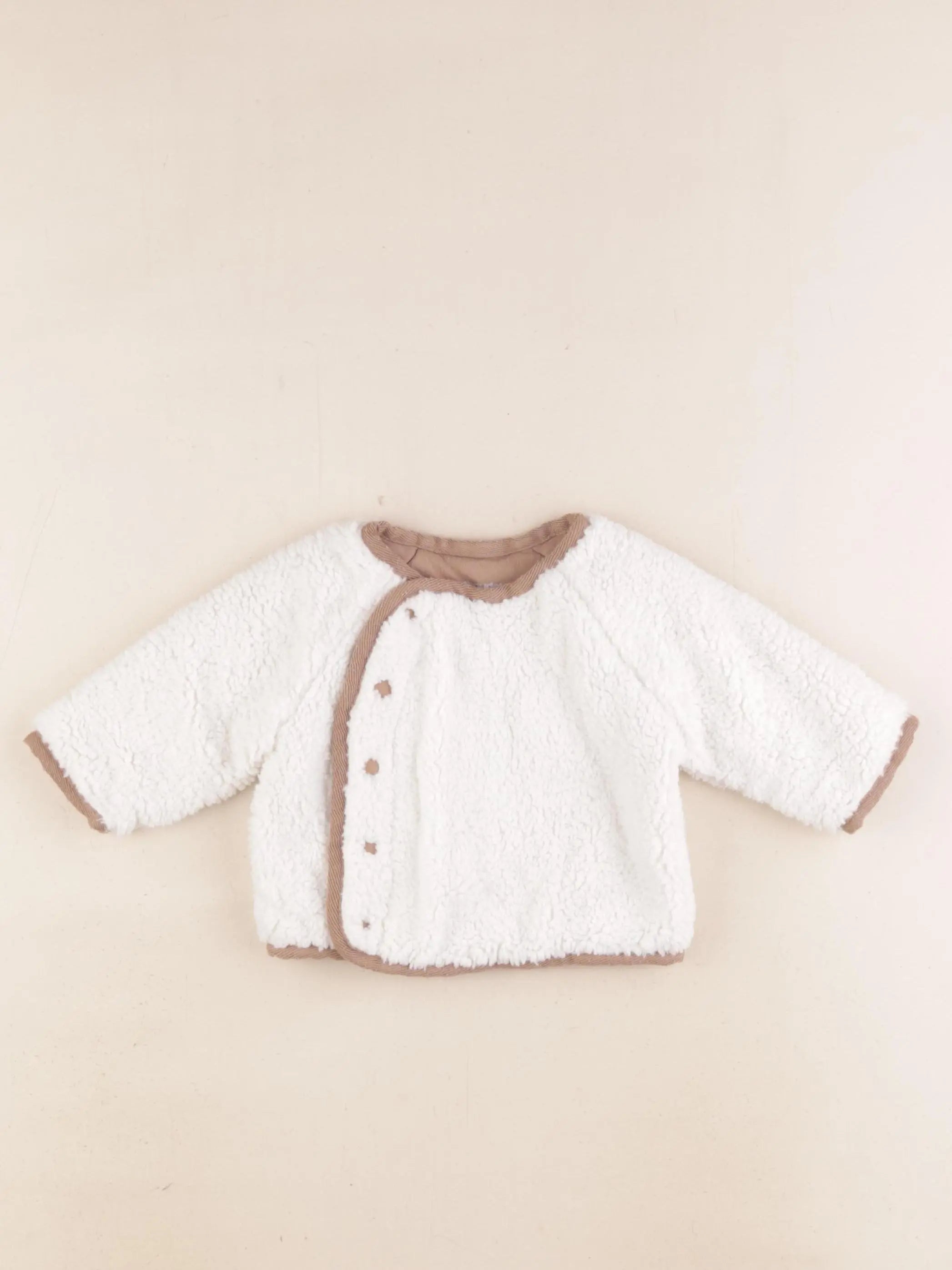 Vertbaudet - sweat beige - 1 mois