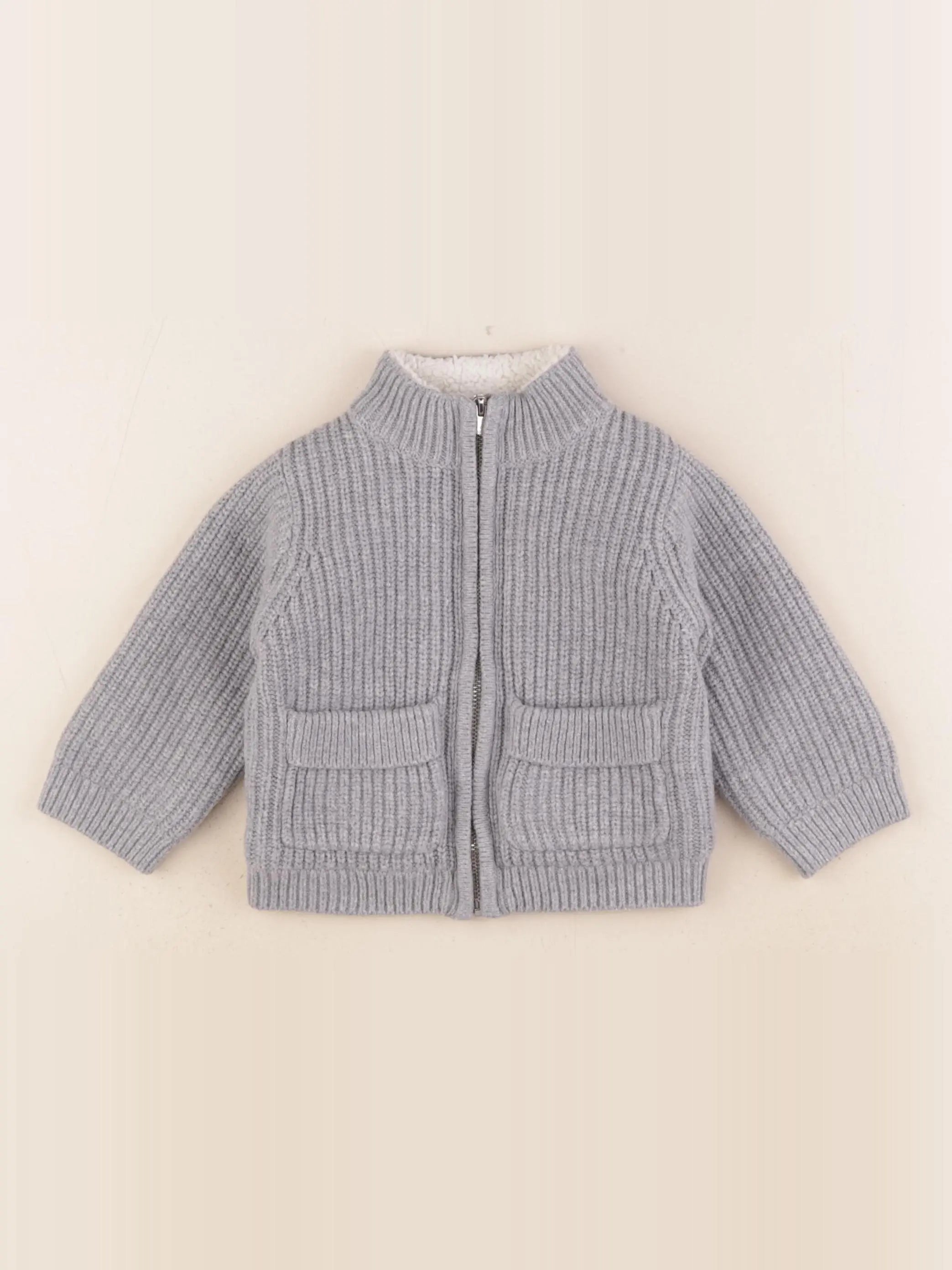 Jacadi - veste doublé gris - 12 mois