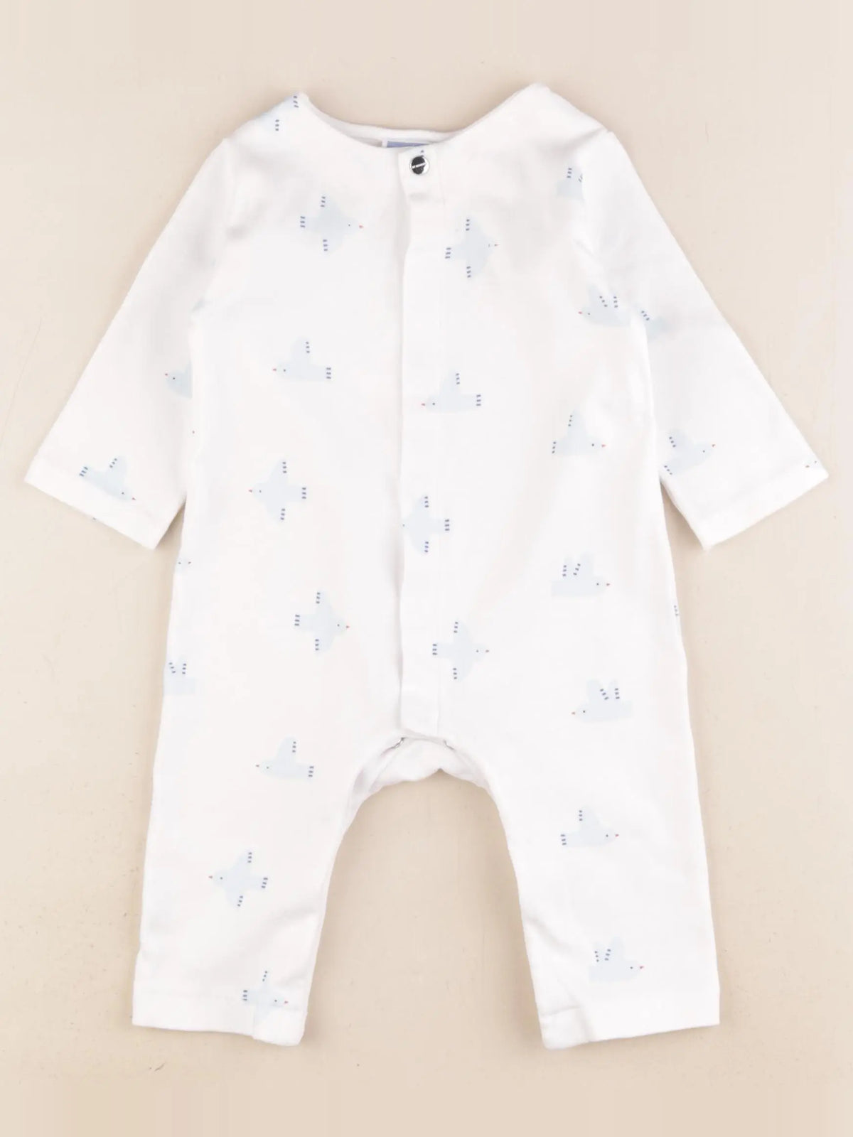 Jacadi - pyjama coton blanc, bleu - 6 mois