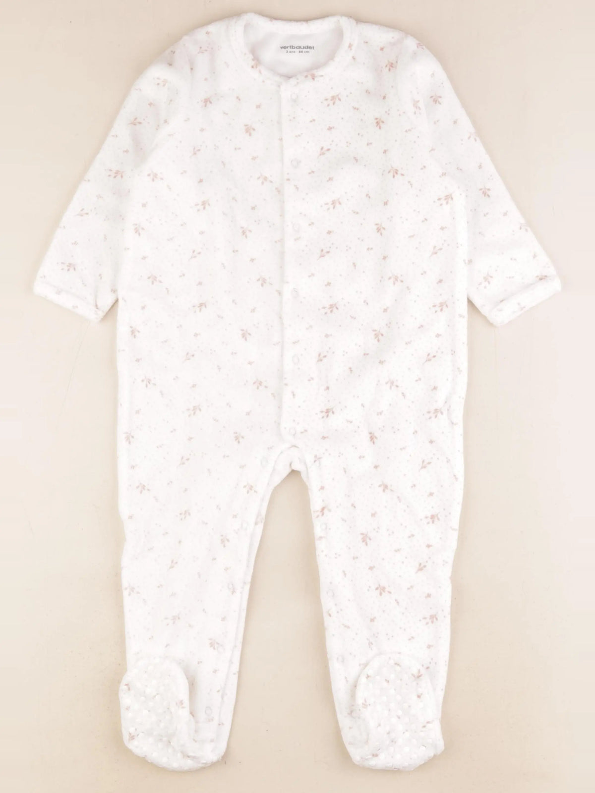Vertbaudet - pyjama velours blanc - 2 ans