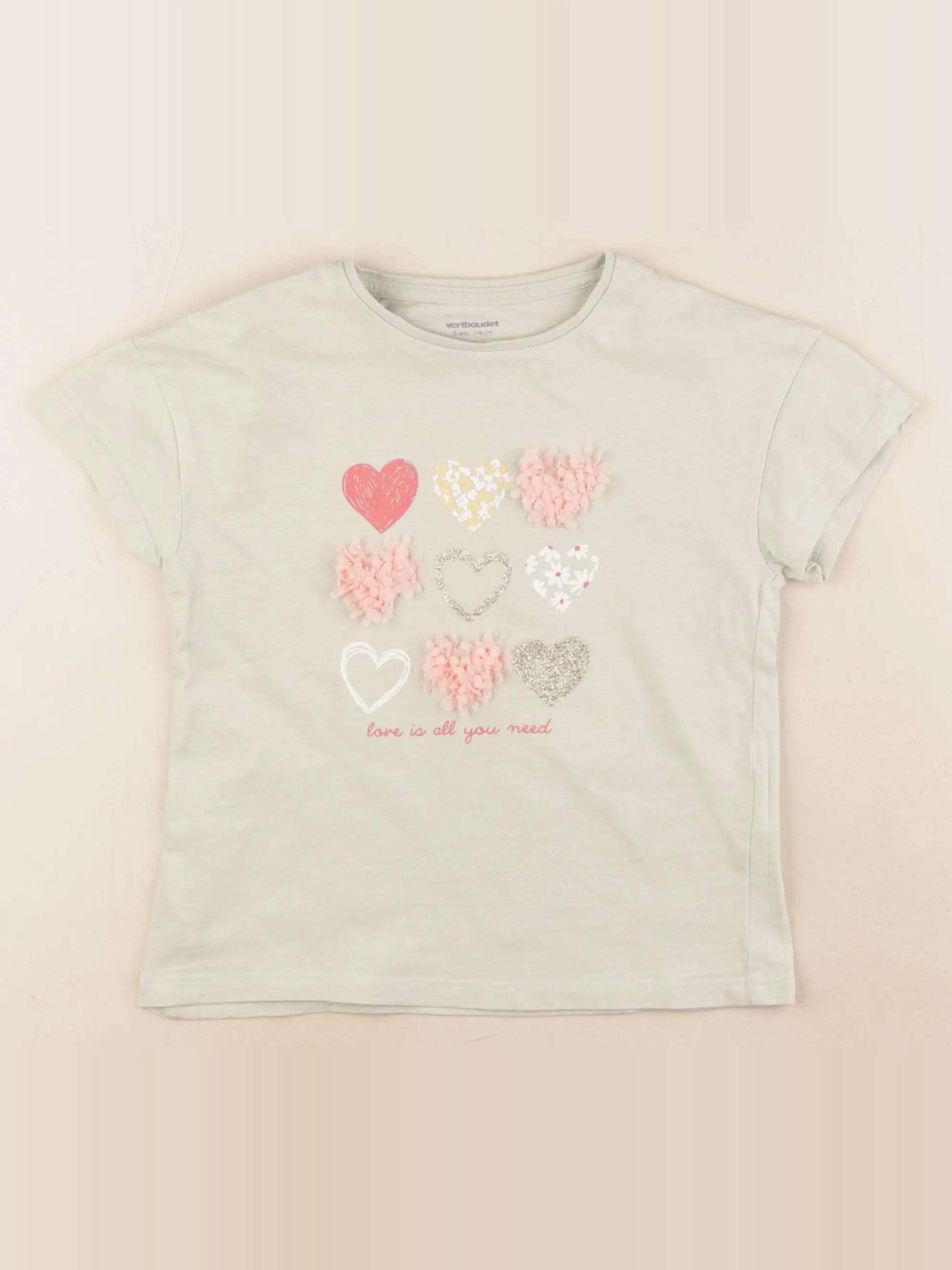 Vertbaudet - tee-shirt vert - 6 ans