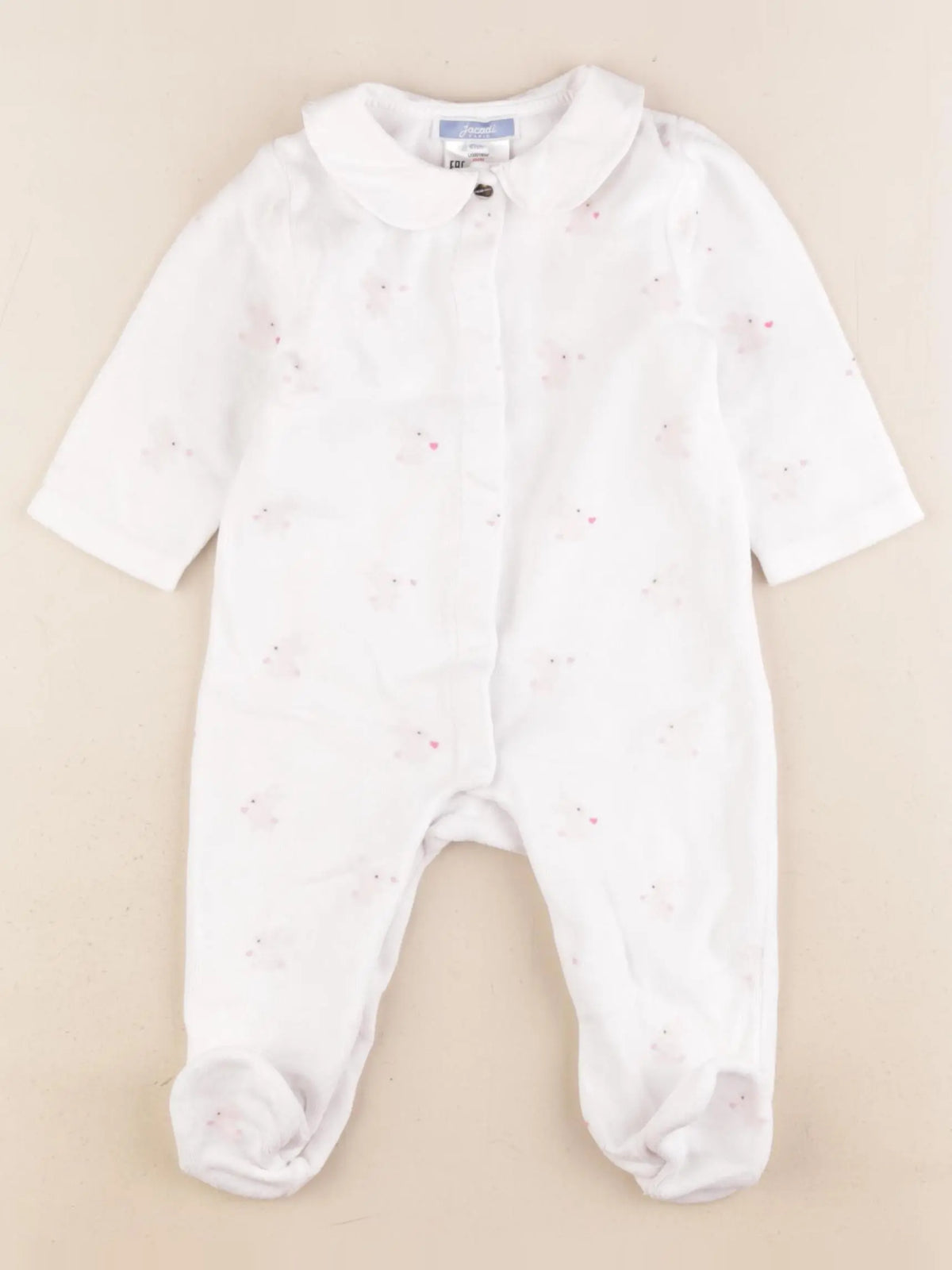 Jacadi - pyjama velours blanc - 6 mois