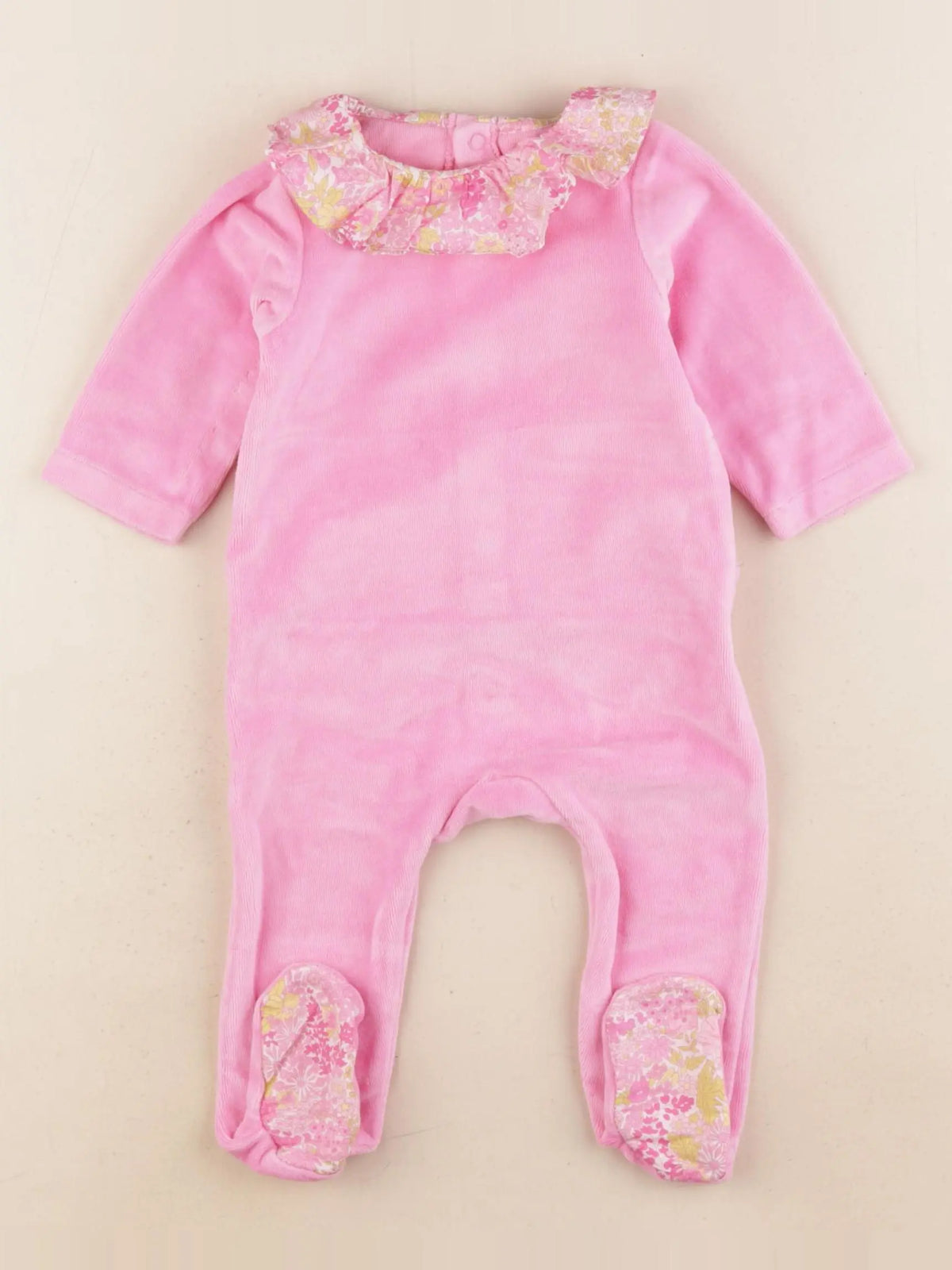 Jacadi - pyjama velours rose - 6 mois