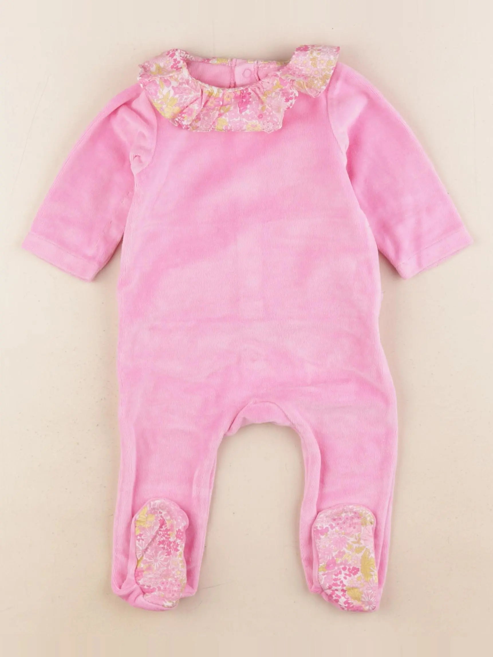 Jacadi - pyjama velours rose - 6 mois