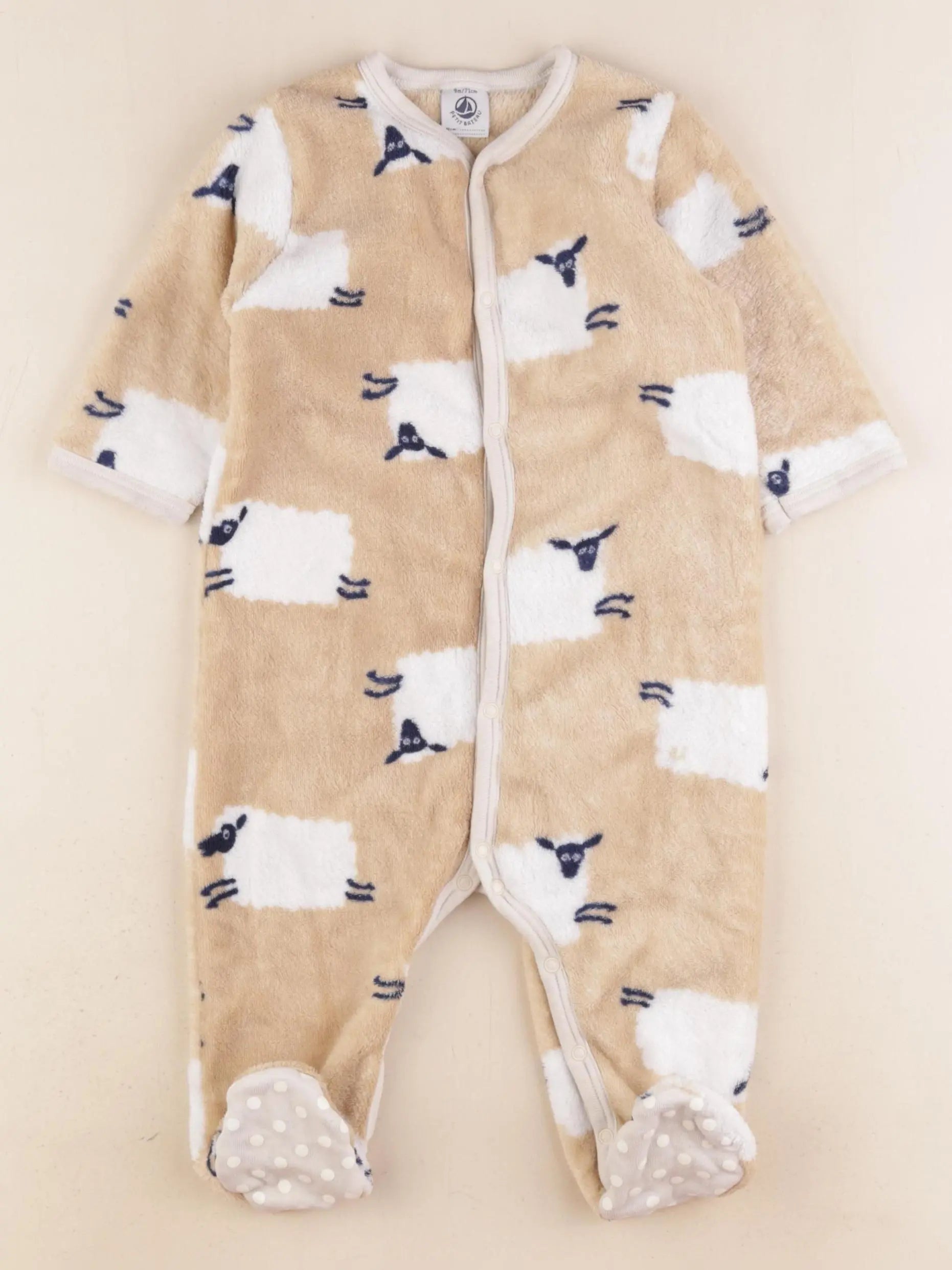 Petit Bateau - sur-pyjama beige - 9 mois