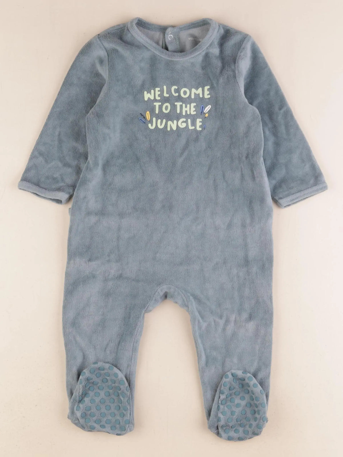 Vertbaudet - pyjama velours bleu - 12 mois