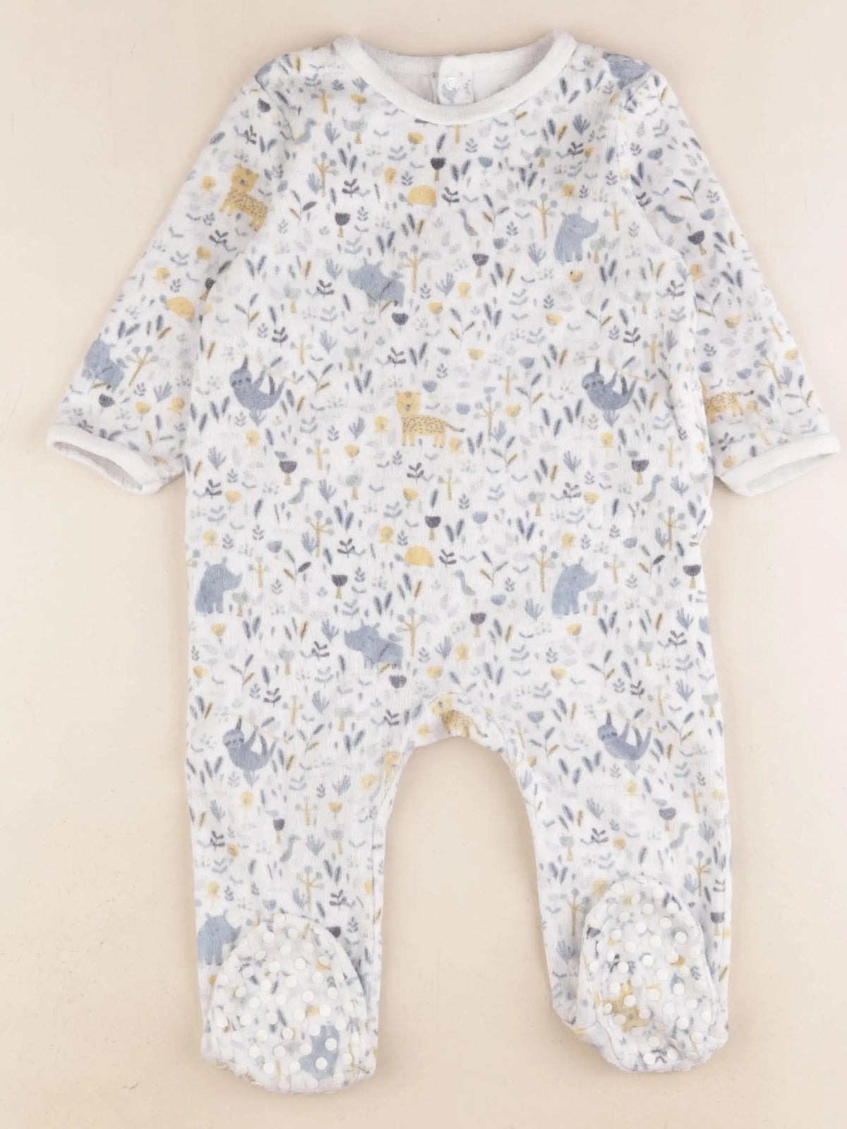Vertbaudet - pyjama velours blanc - 12 mois