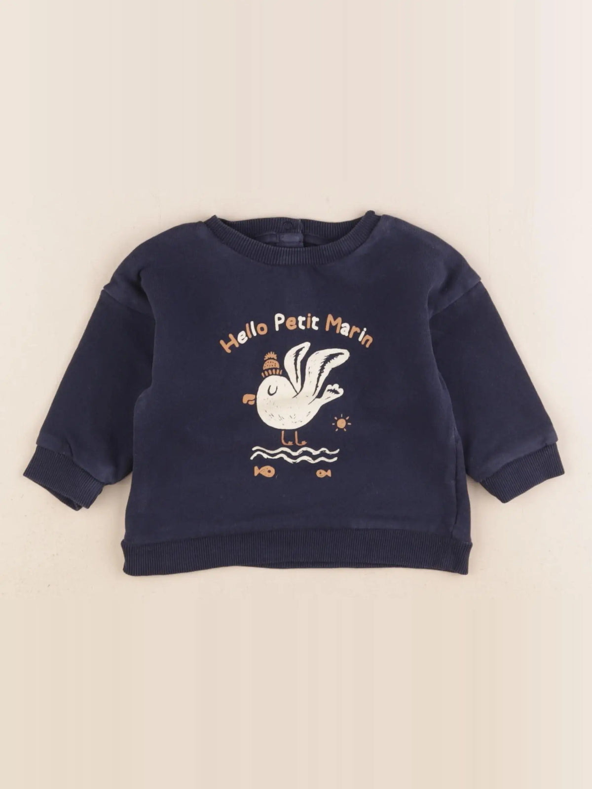 Vertbaudet - sweat bleu - 9 mois