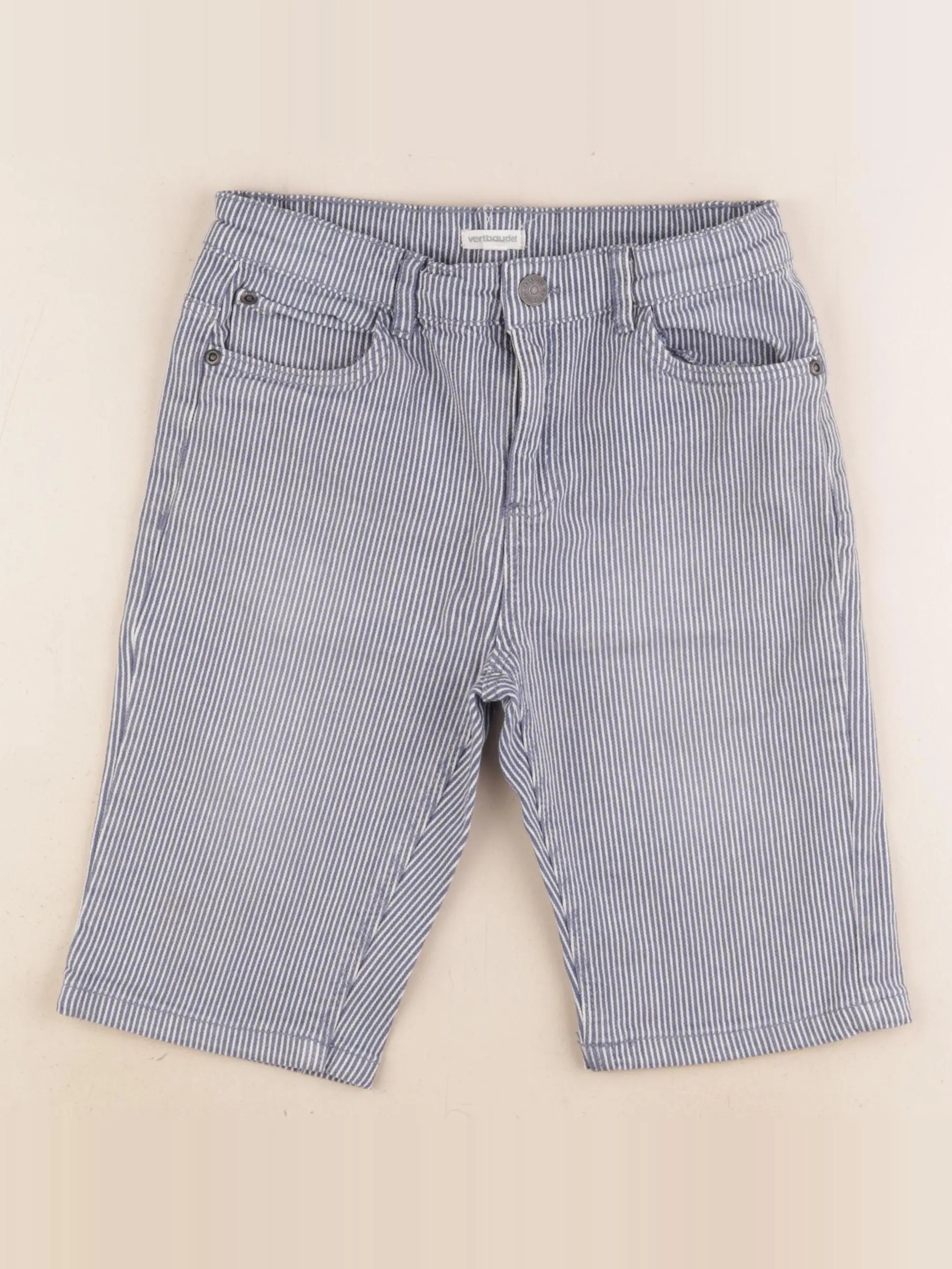 Vertbaudet - short blanc, bleu - 10 ans