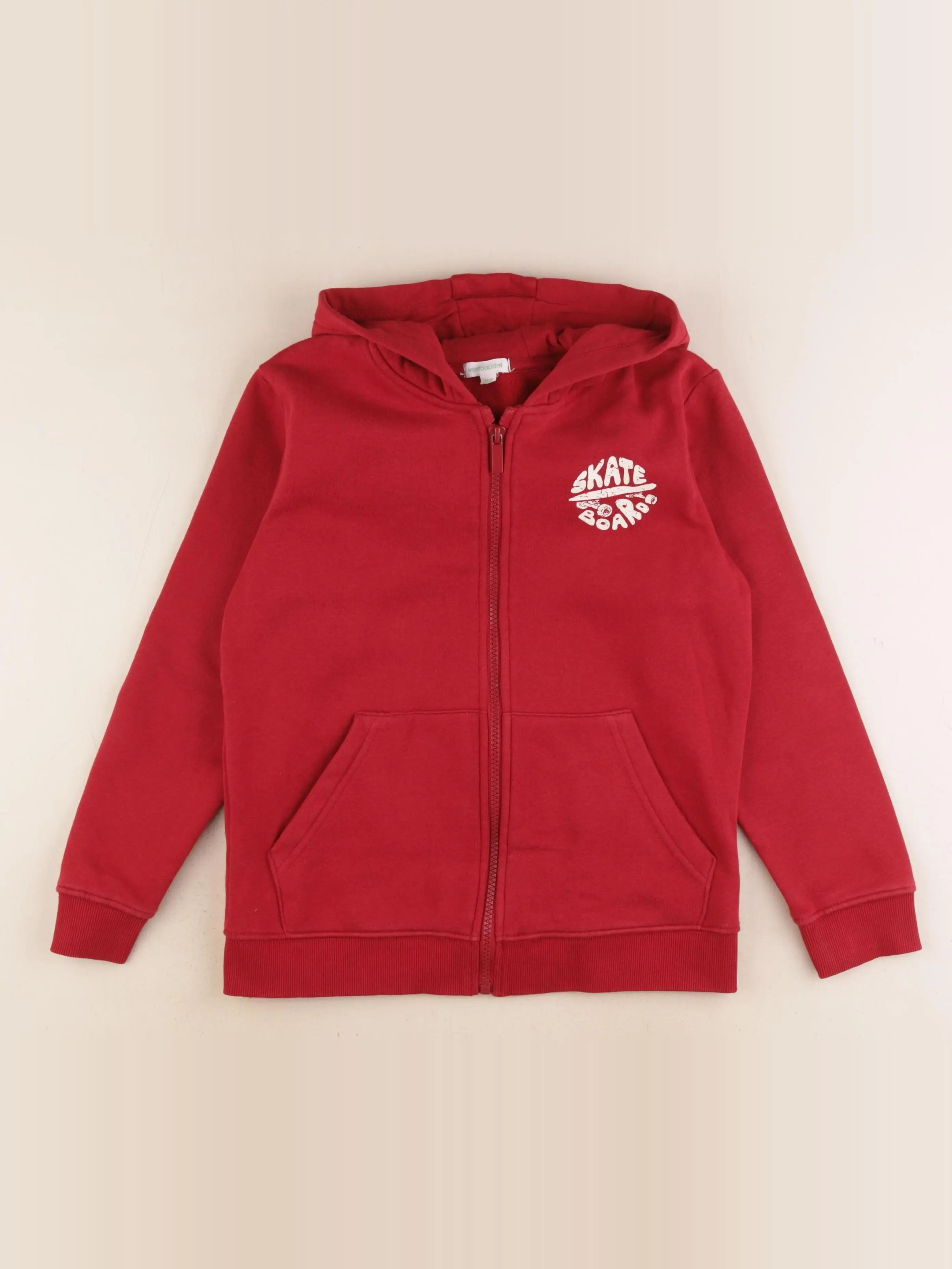 Vertbaudet - sweat rouge - 10 ans