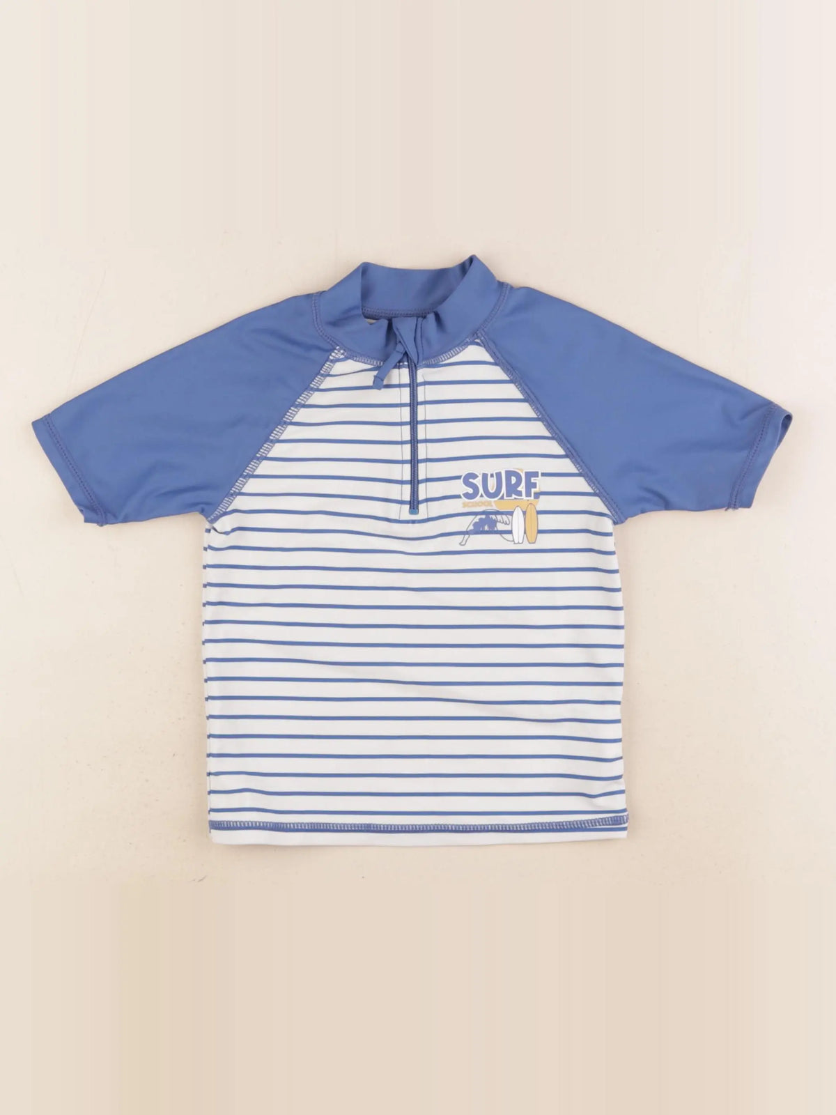 Vertbaudet - tee-shirt de bain bleu, blanc - 4 ans